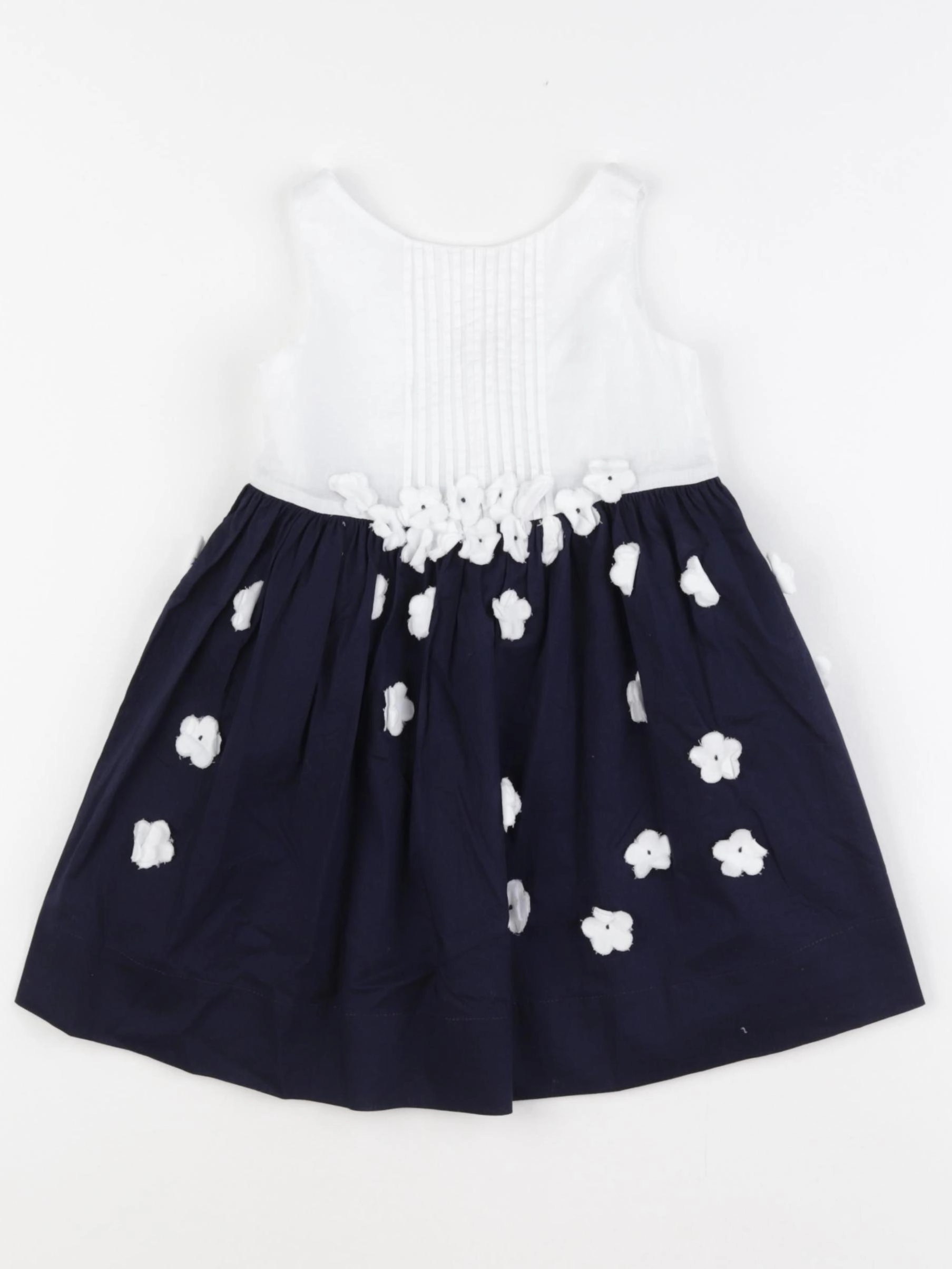 Jacadi - robe blanc, bleu - 12 mois