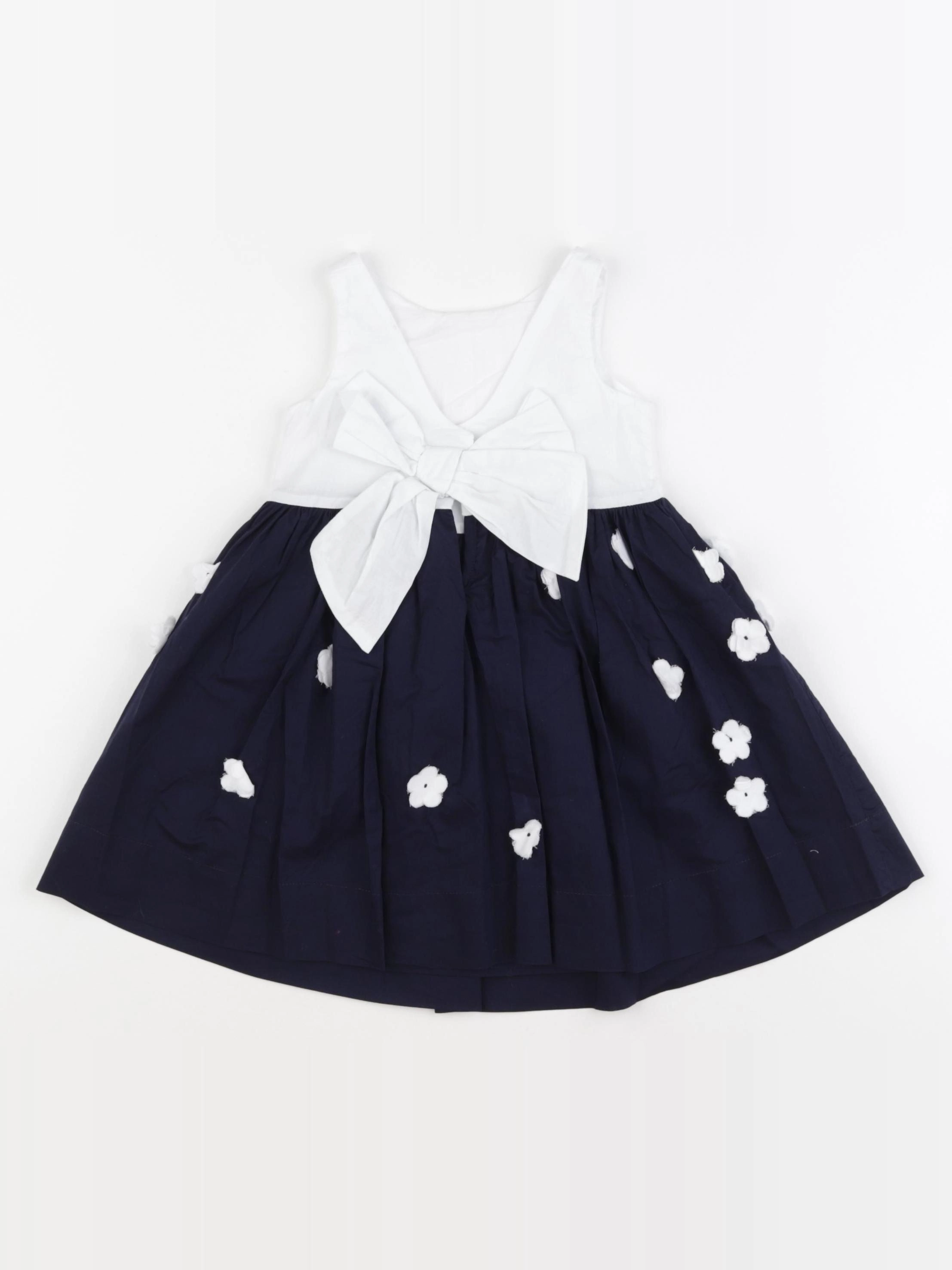 Jacadi - robe blanc, bleu - 12 mois
