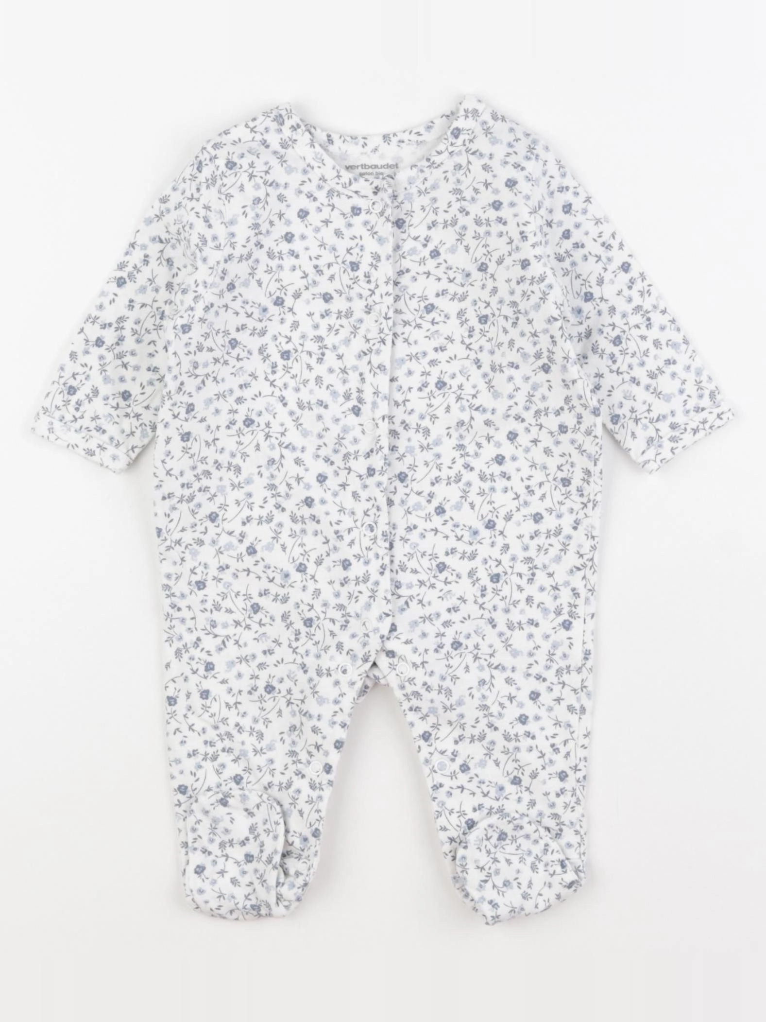 Vertbaudet - pyjama coton bleu - 3 mois