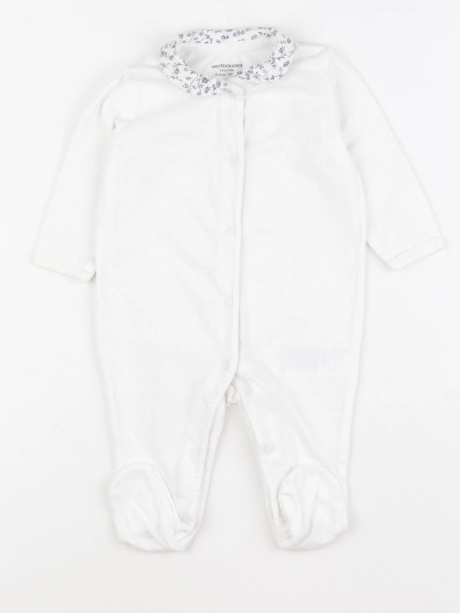 Vertbaudet - pyjama coton bleu - 3 mois