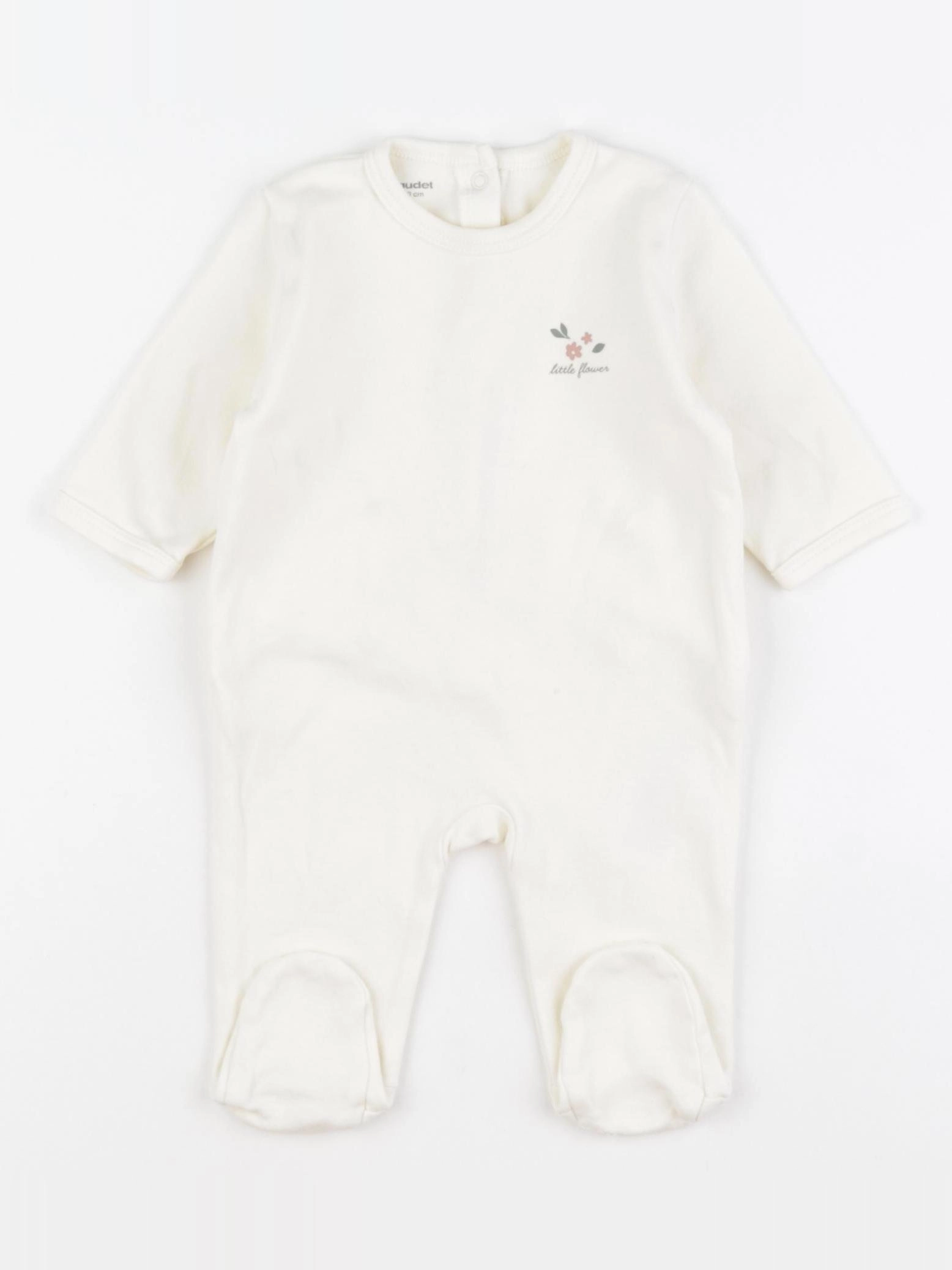 Vertbaudet - pyjama coton beige - 3 mois