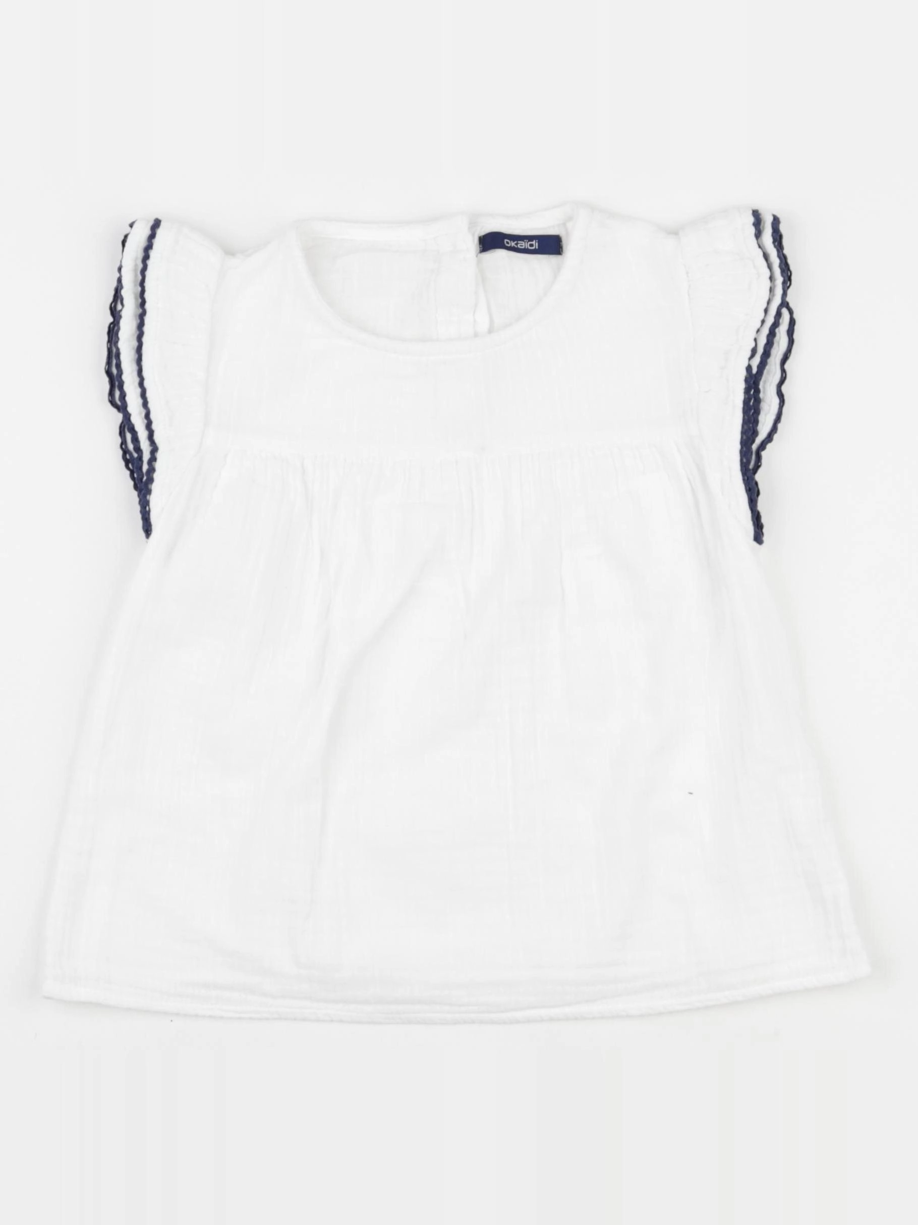 Okaidi - blouse blanc, bleu - 5 ans