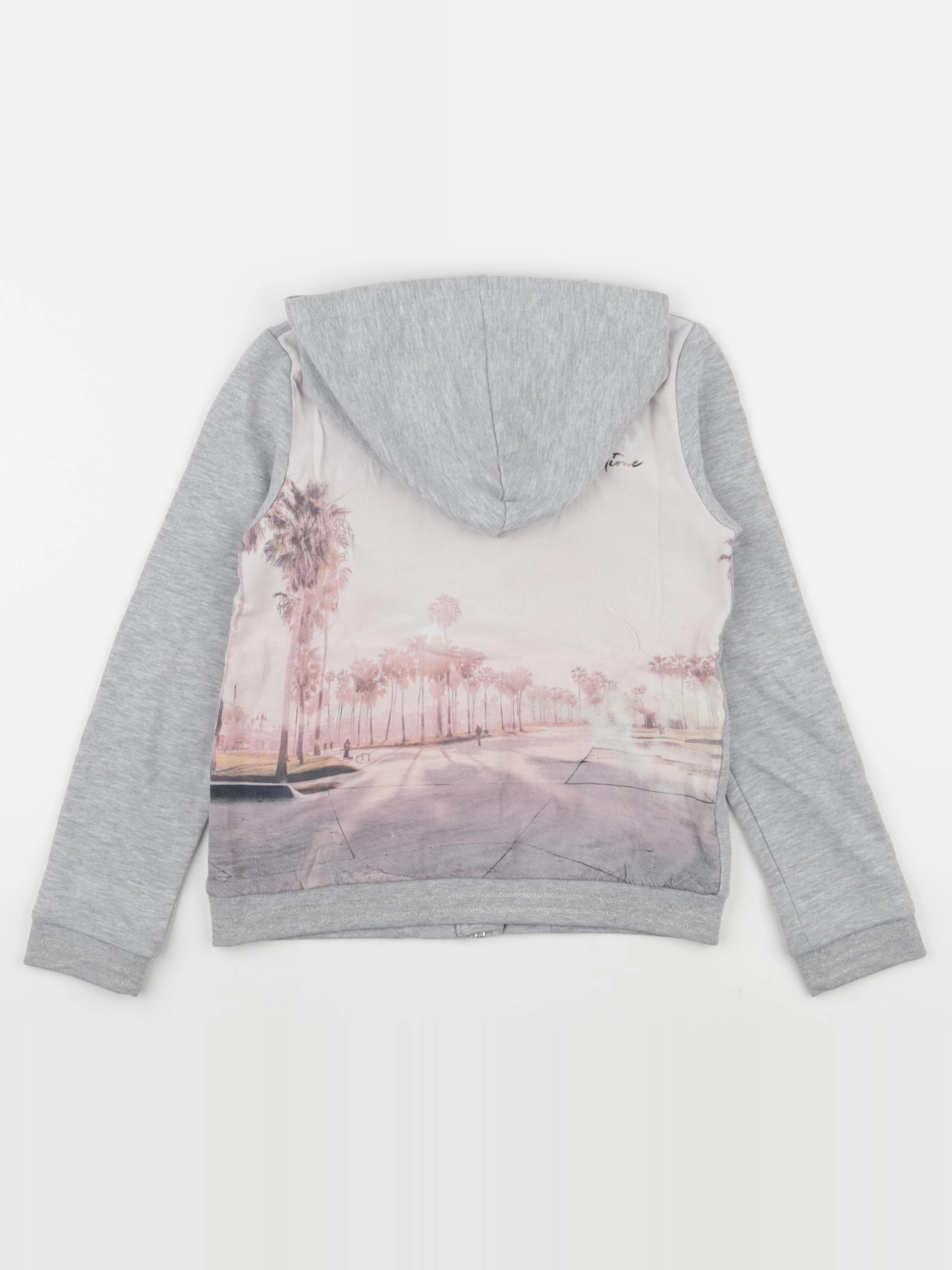 IKKS - sweat imprimé au dos gris - 10 ans