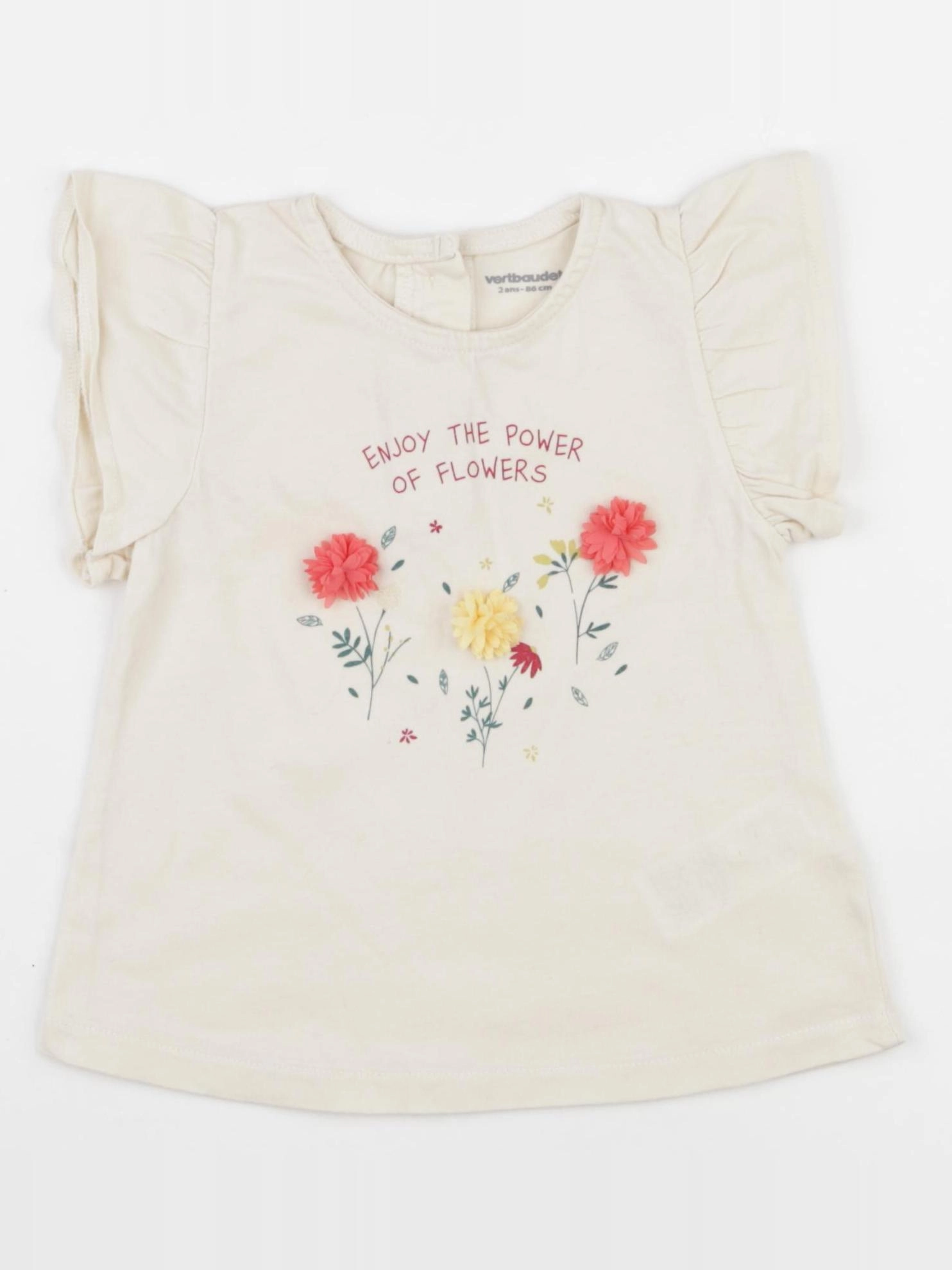 Vertbaudet - tee-shirt beige - 2 ans