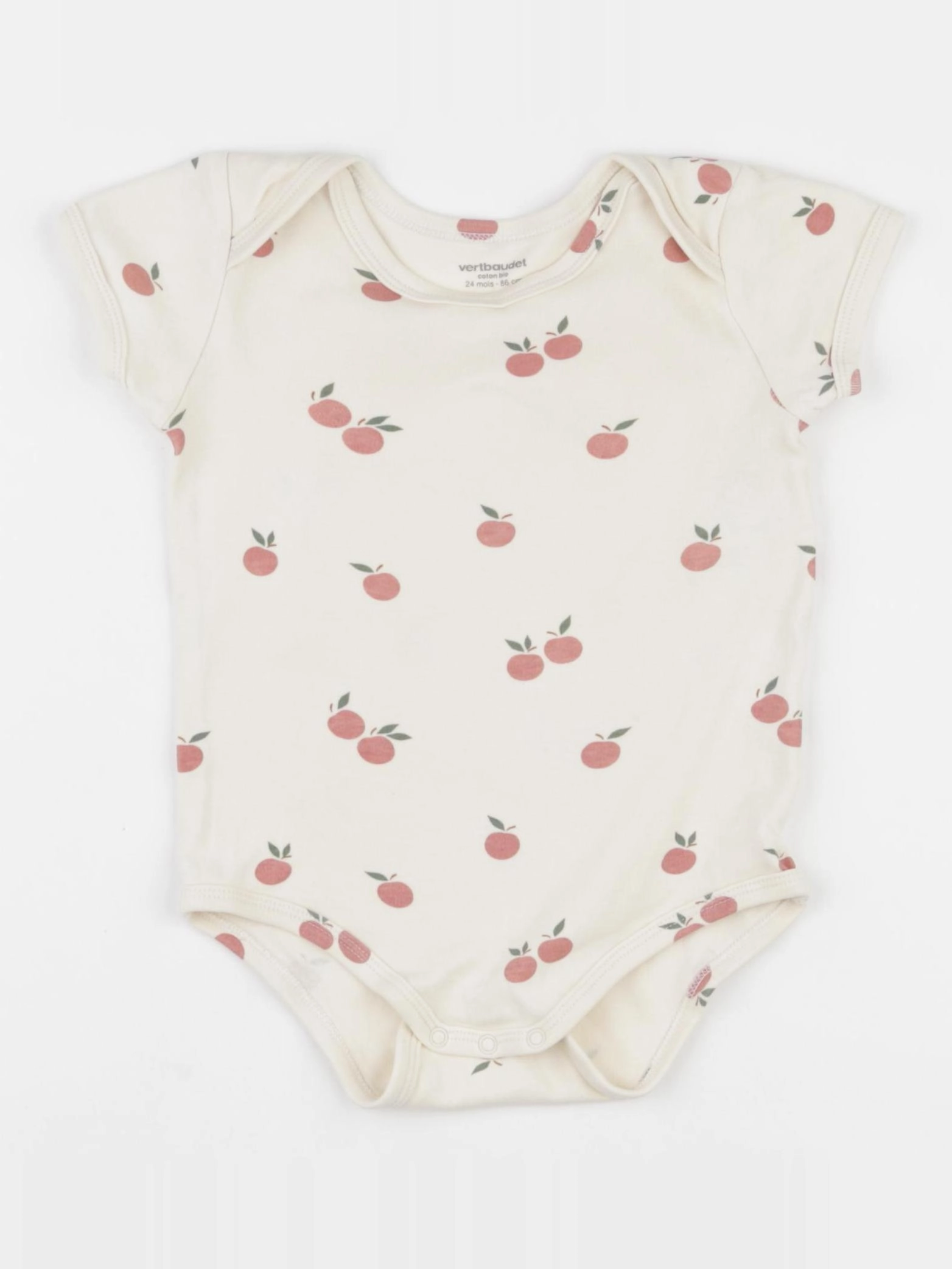 Vertbaudet - body beige, rose - 24 mois