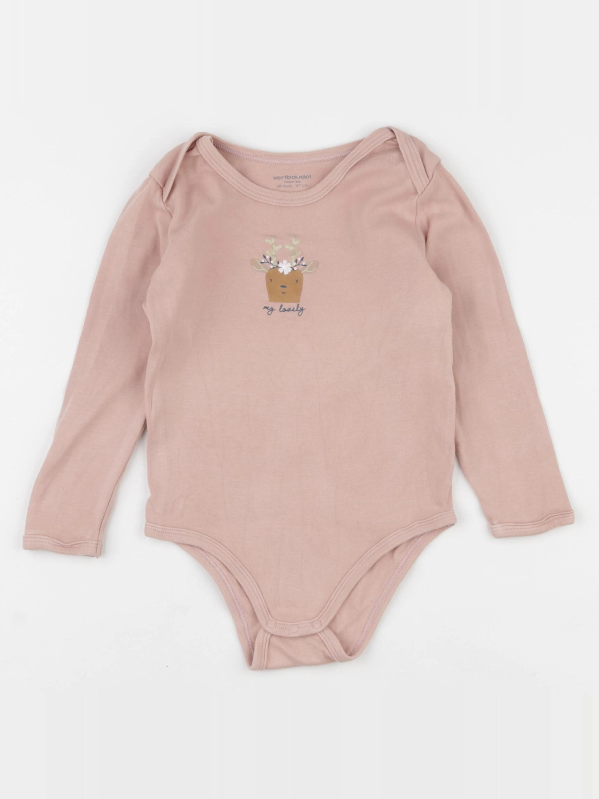Vertbaudet - body rose - 36 mois