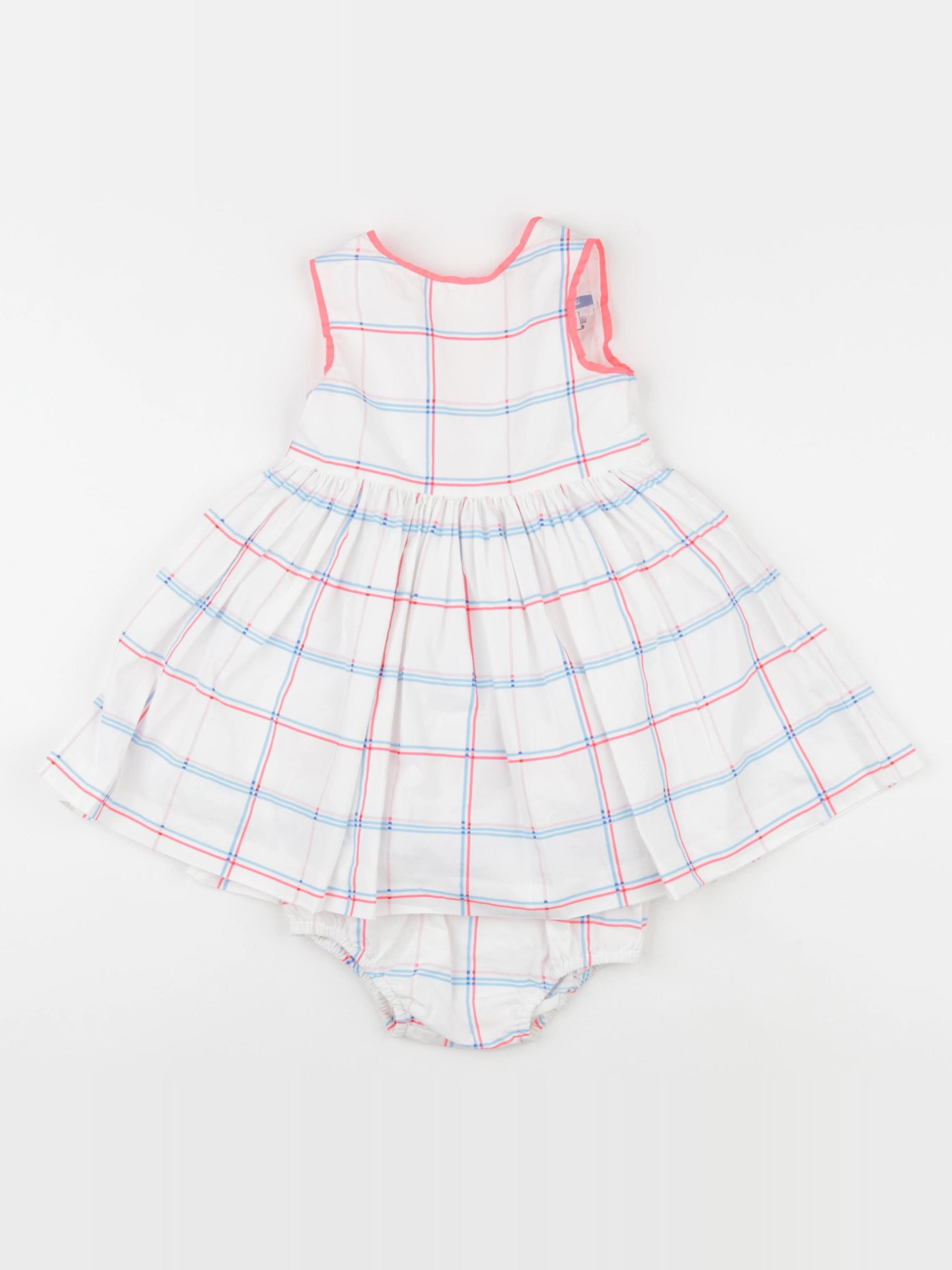 Jacadi - robe blanc, bleu, rose - 24 mois