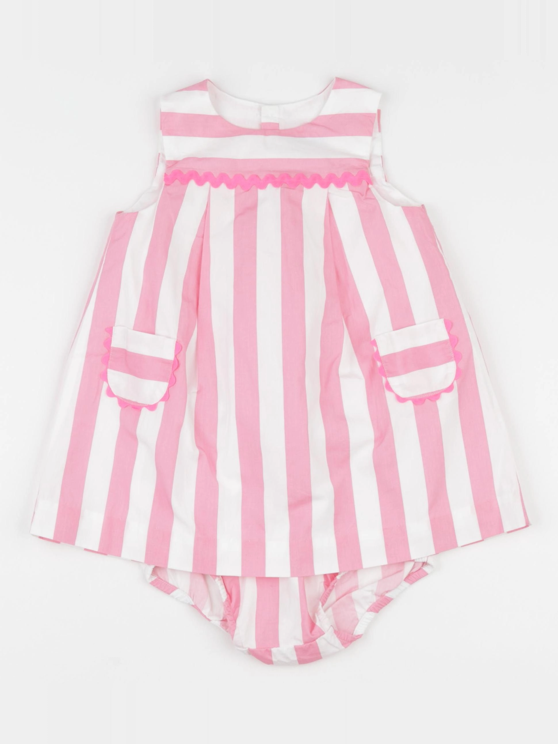 Jacadi - robe blanc, rose - 18 mois