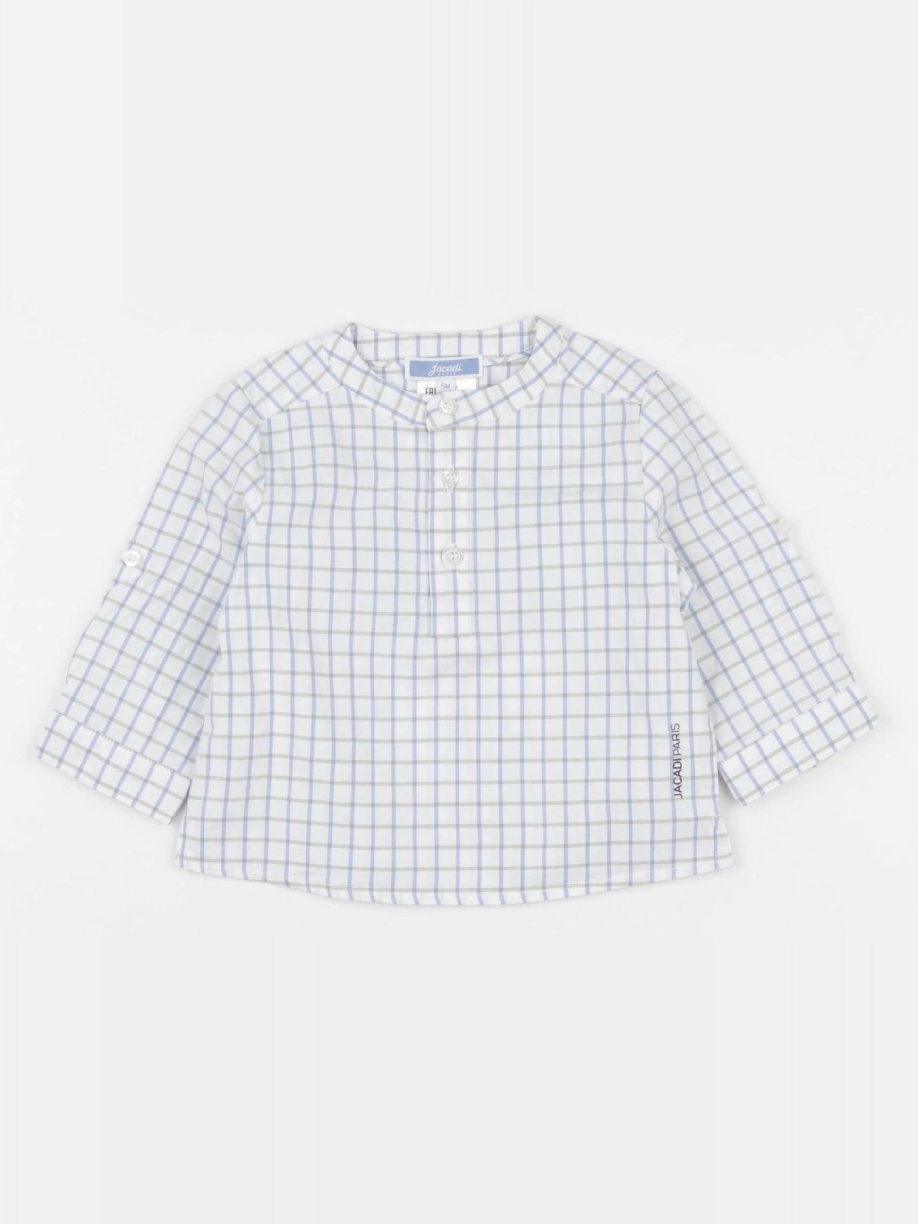 Jacadi - chemise blanc, bleu - 6 mois