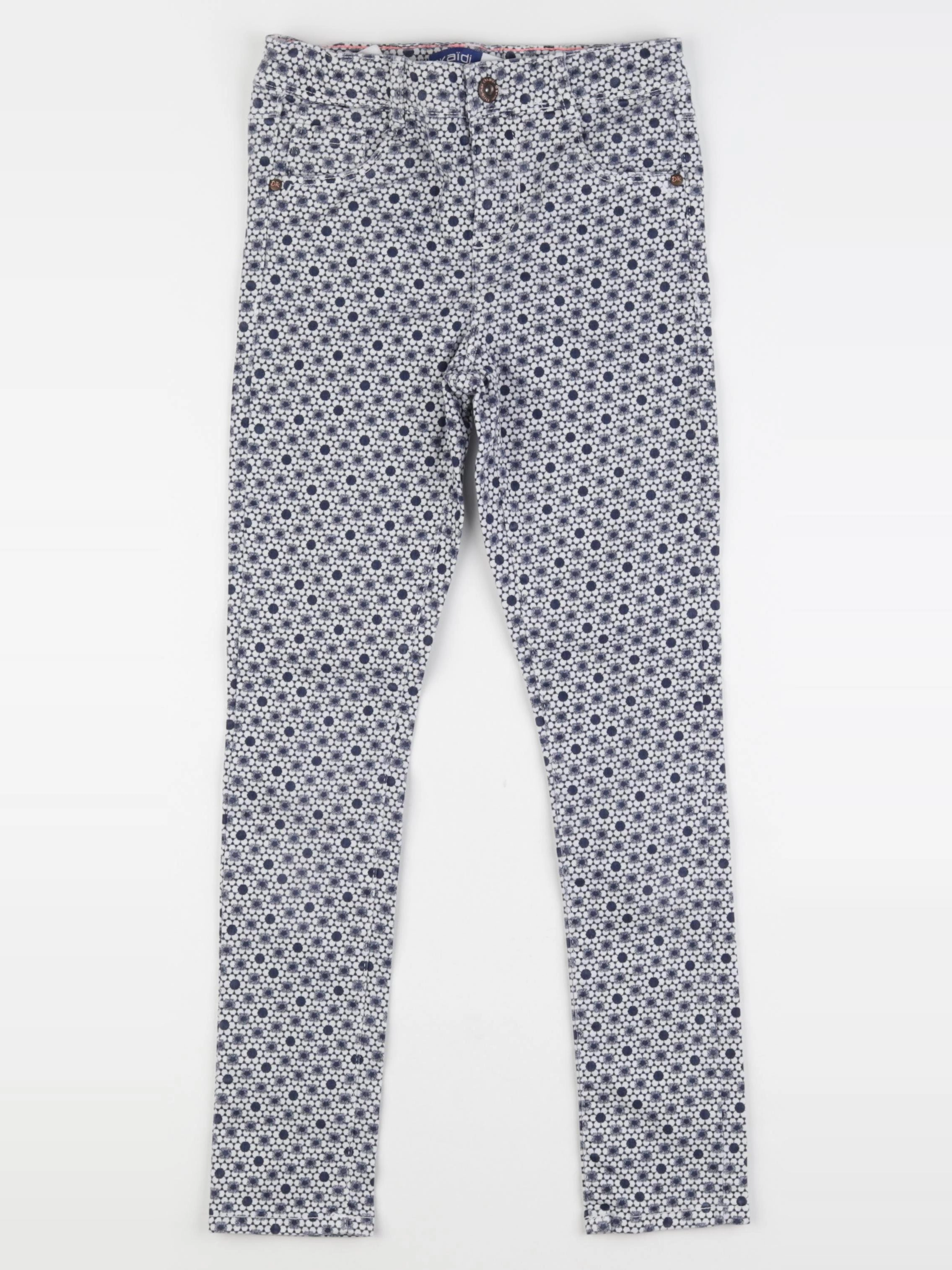 Okaidi - pantalon blanc, bleu - 9 ans