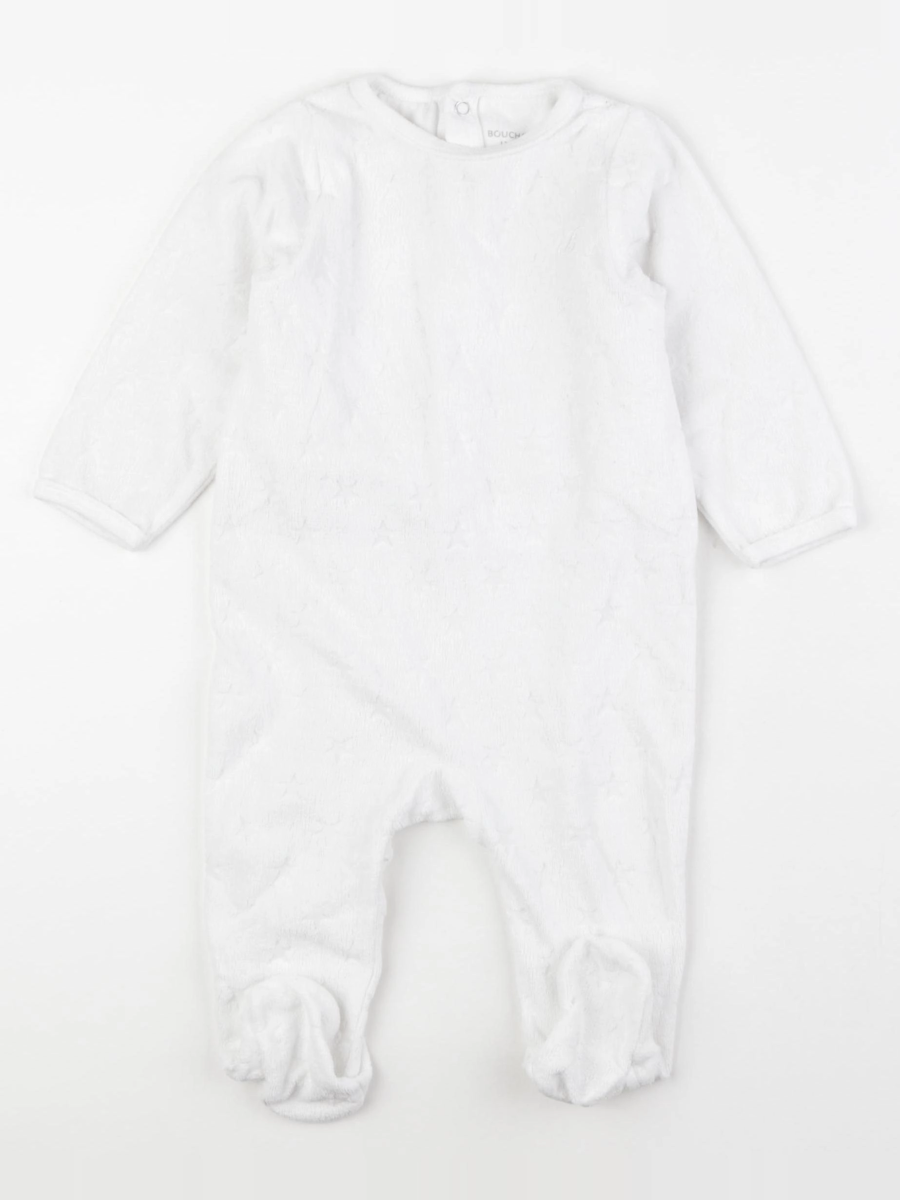 Bouchara - pyjama velours blanc - 12 mois