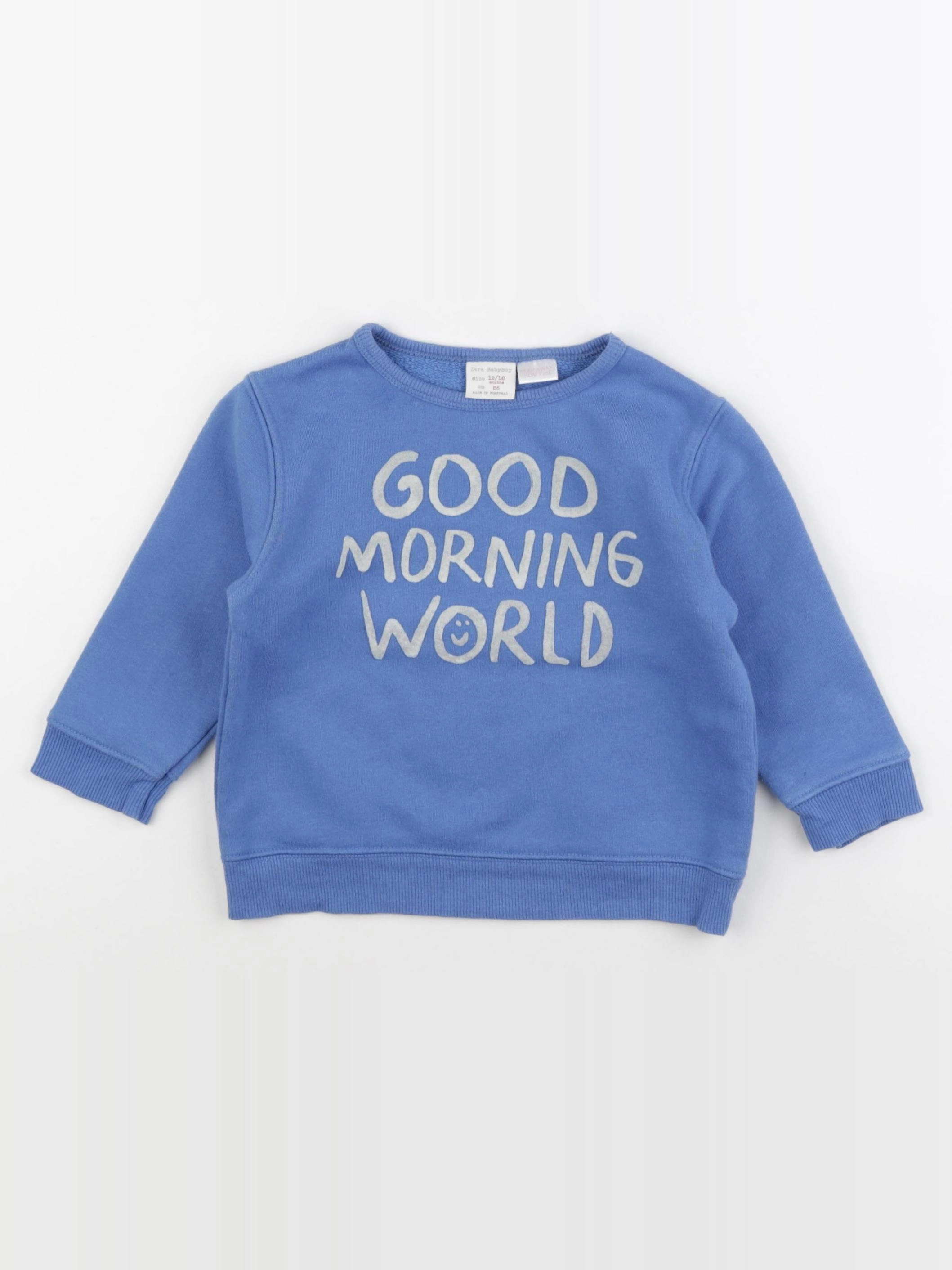 Zara - sweat bleu - 12/18 mois