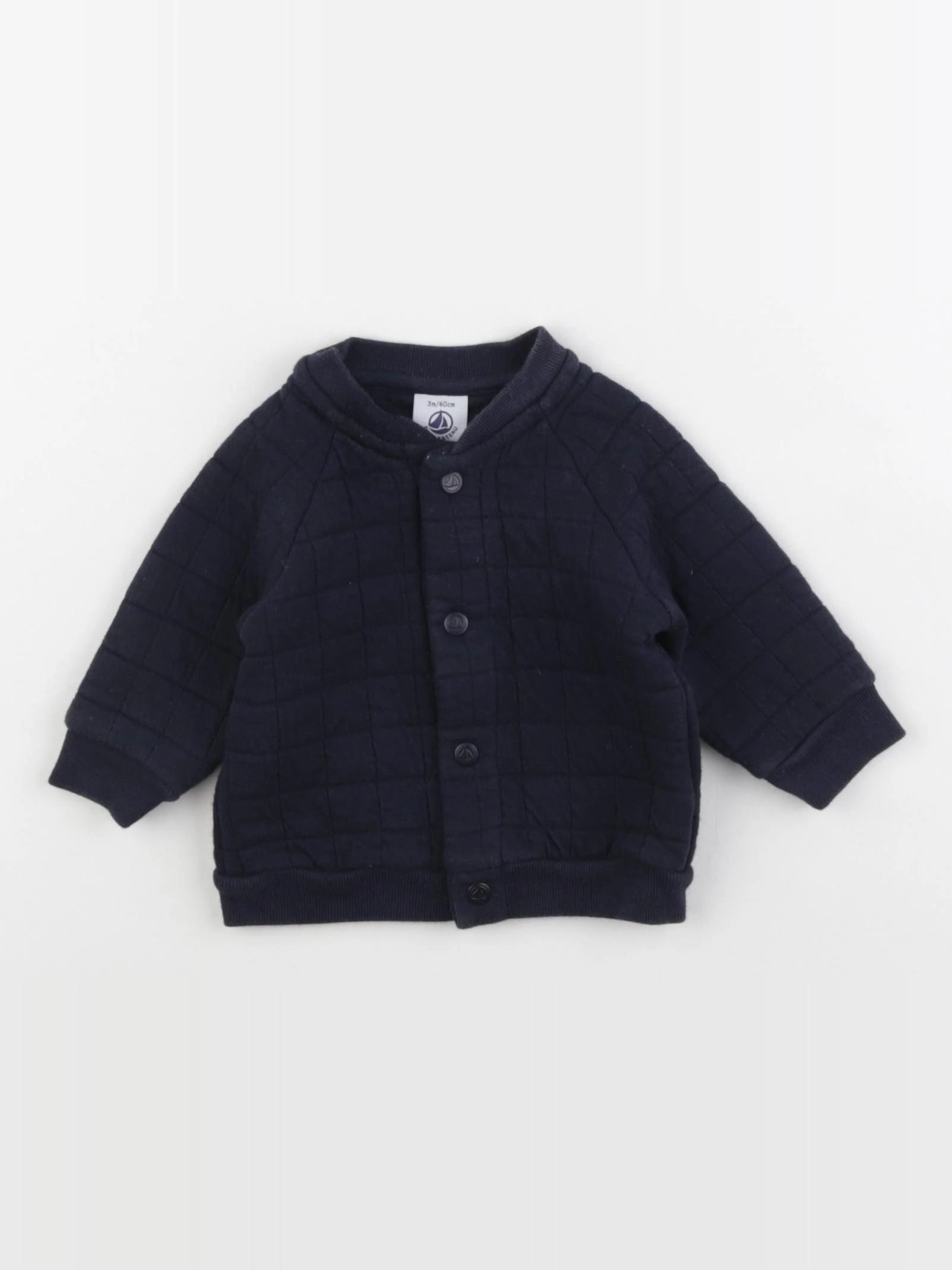 Petit Bateau - sweat bleu - 3 mois