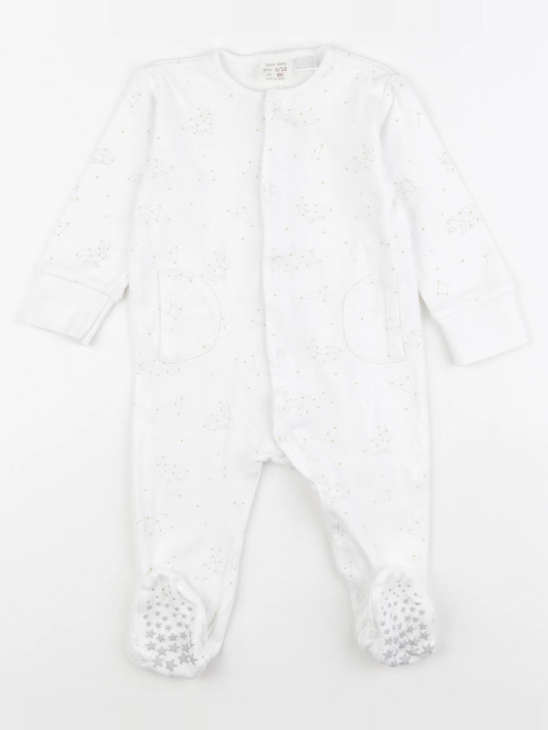Zara - pyjama coton blanc - 9/12 mois