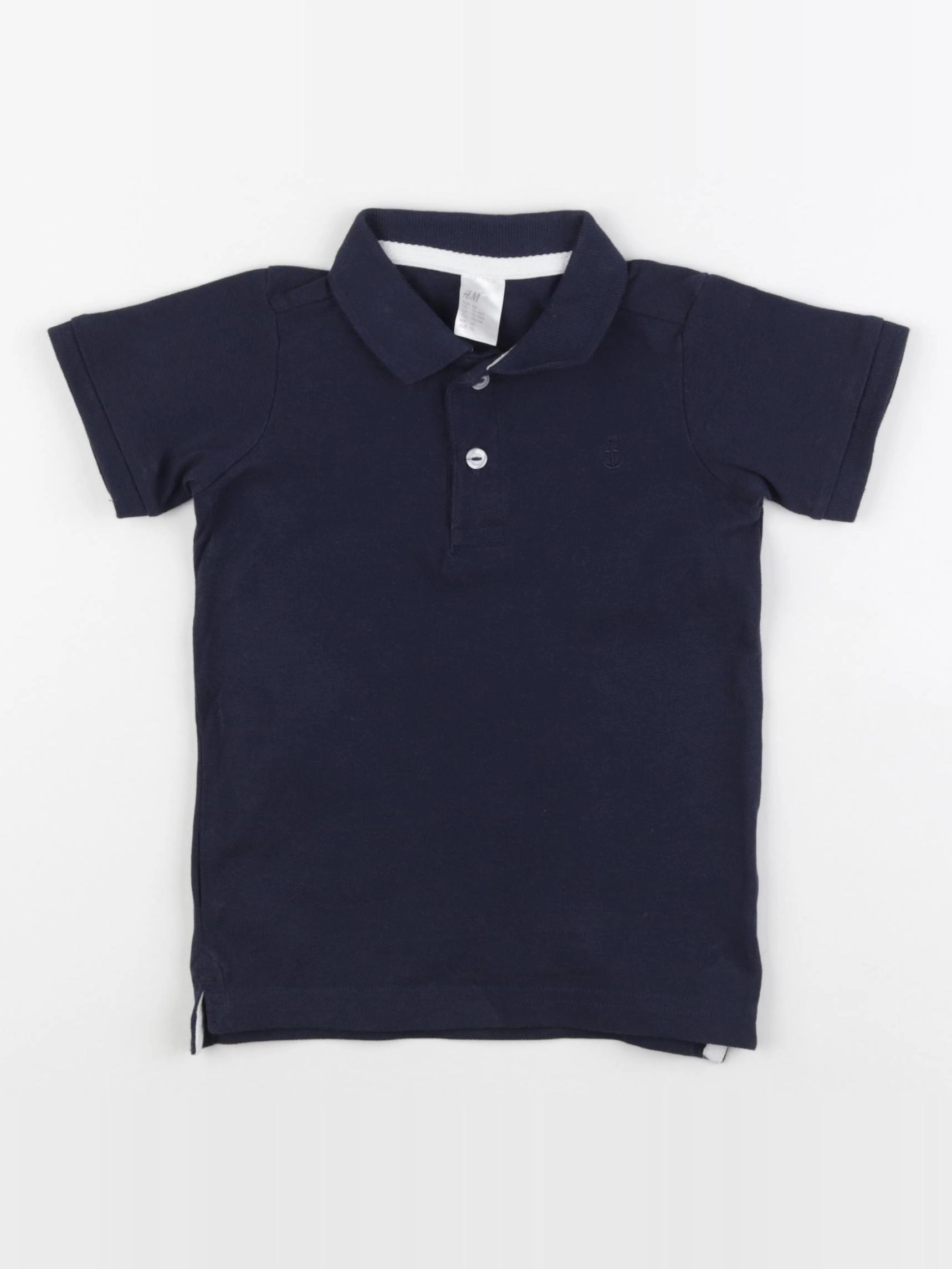 H&M - polo bleu - 12/18 mois