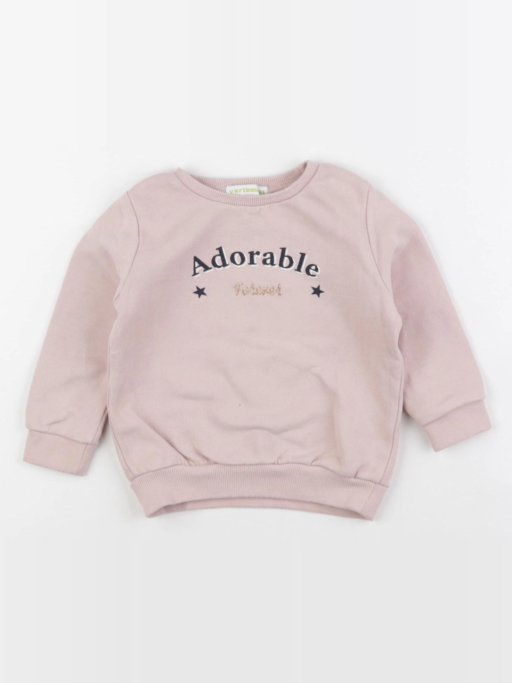Vertbaudet - sweat rose - 2 ans