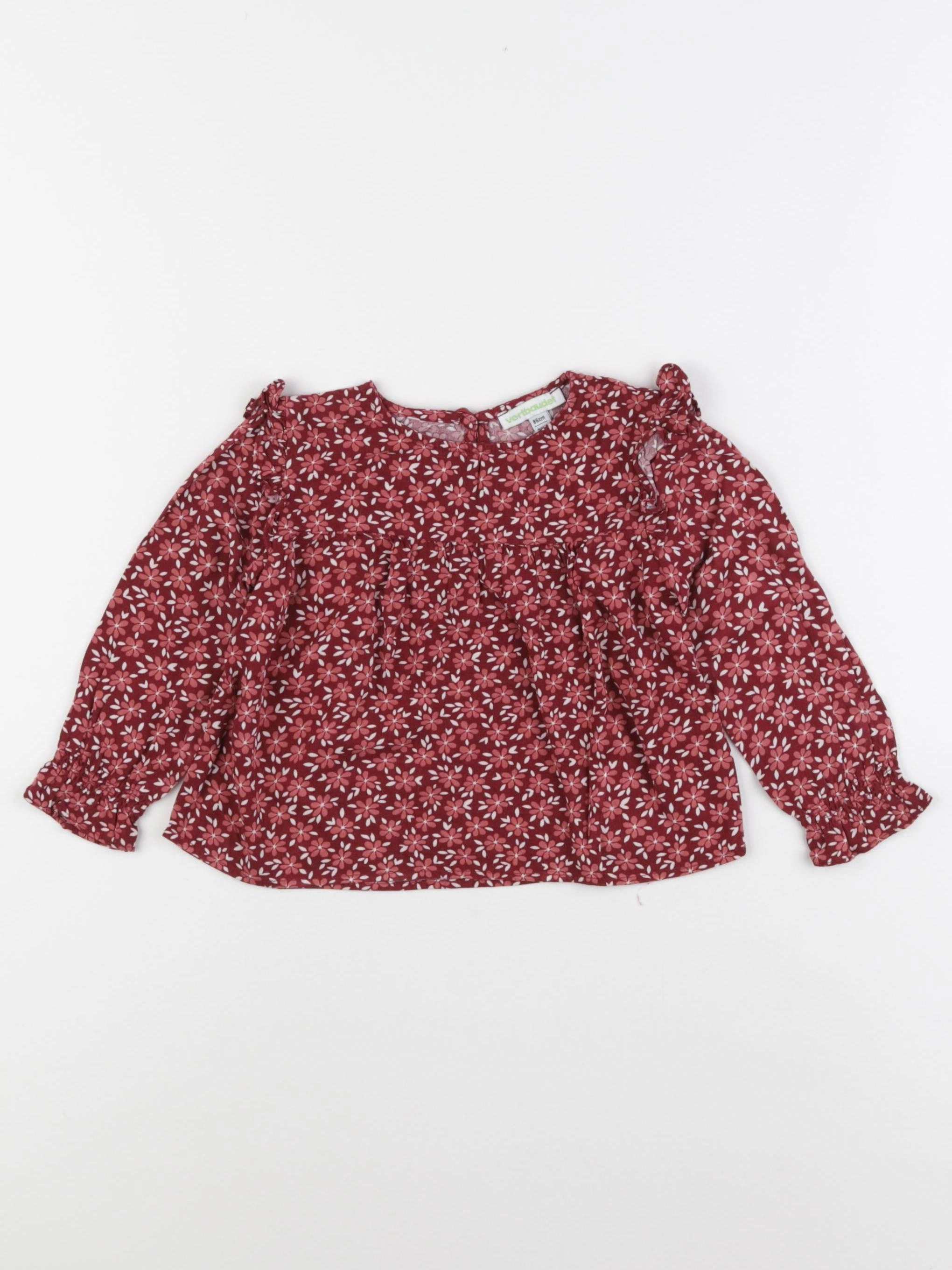 Vertbaudet - blouse rouge - 2 ans