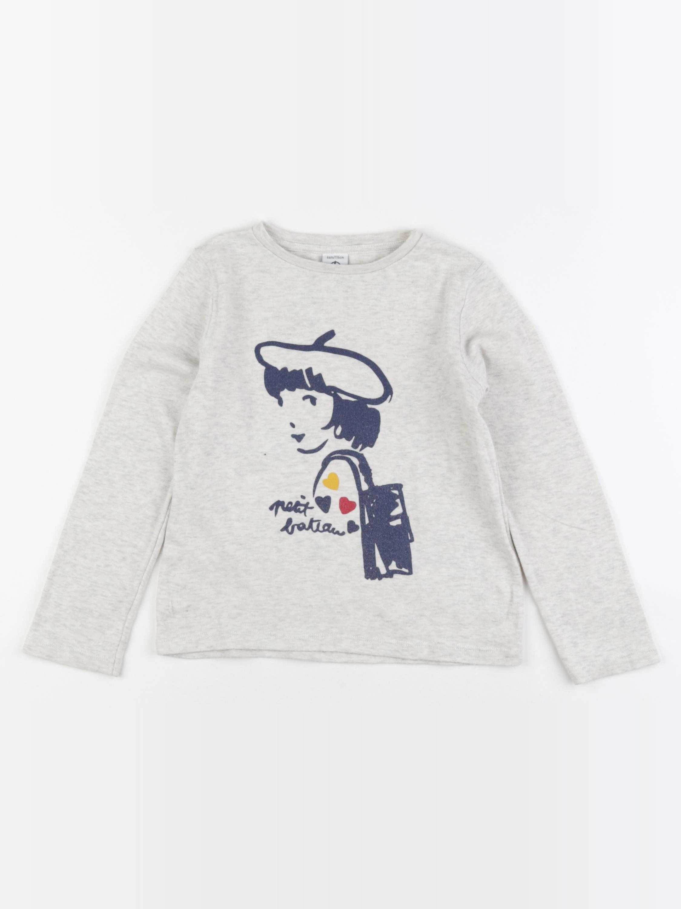 Petit Bateau - tee-shirt beige - 6 ans