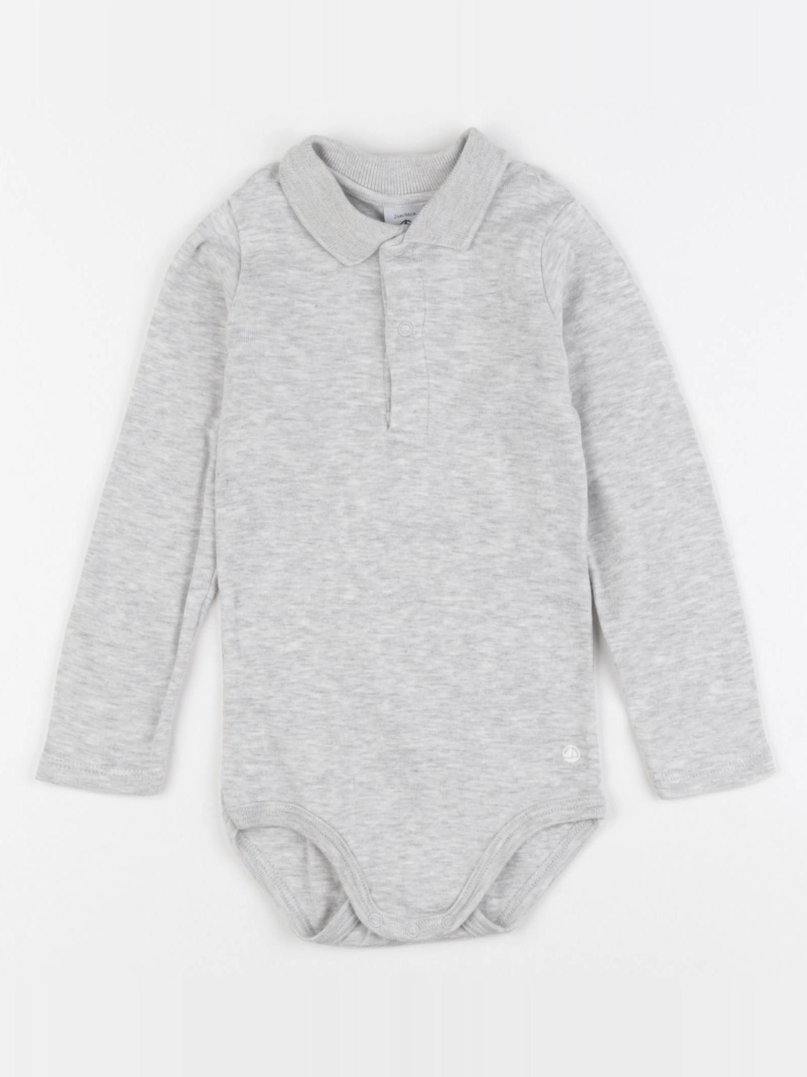 Petit Bateau - body à col gris - 24 mois