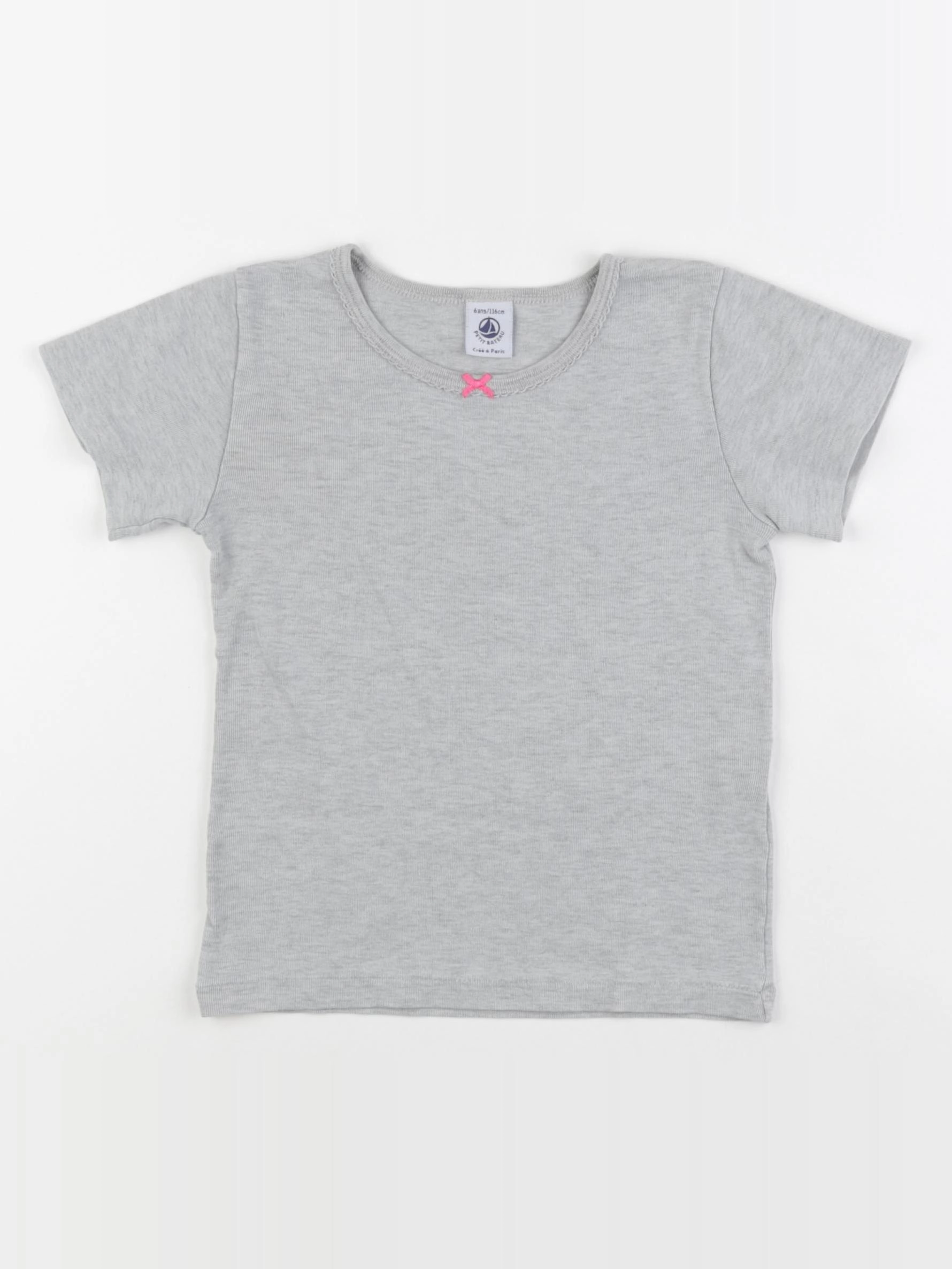 Petit Bateau - maillot de corps gris - 6 ans