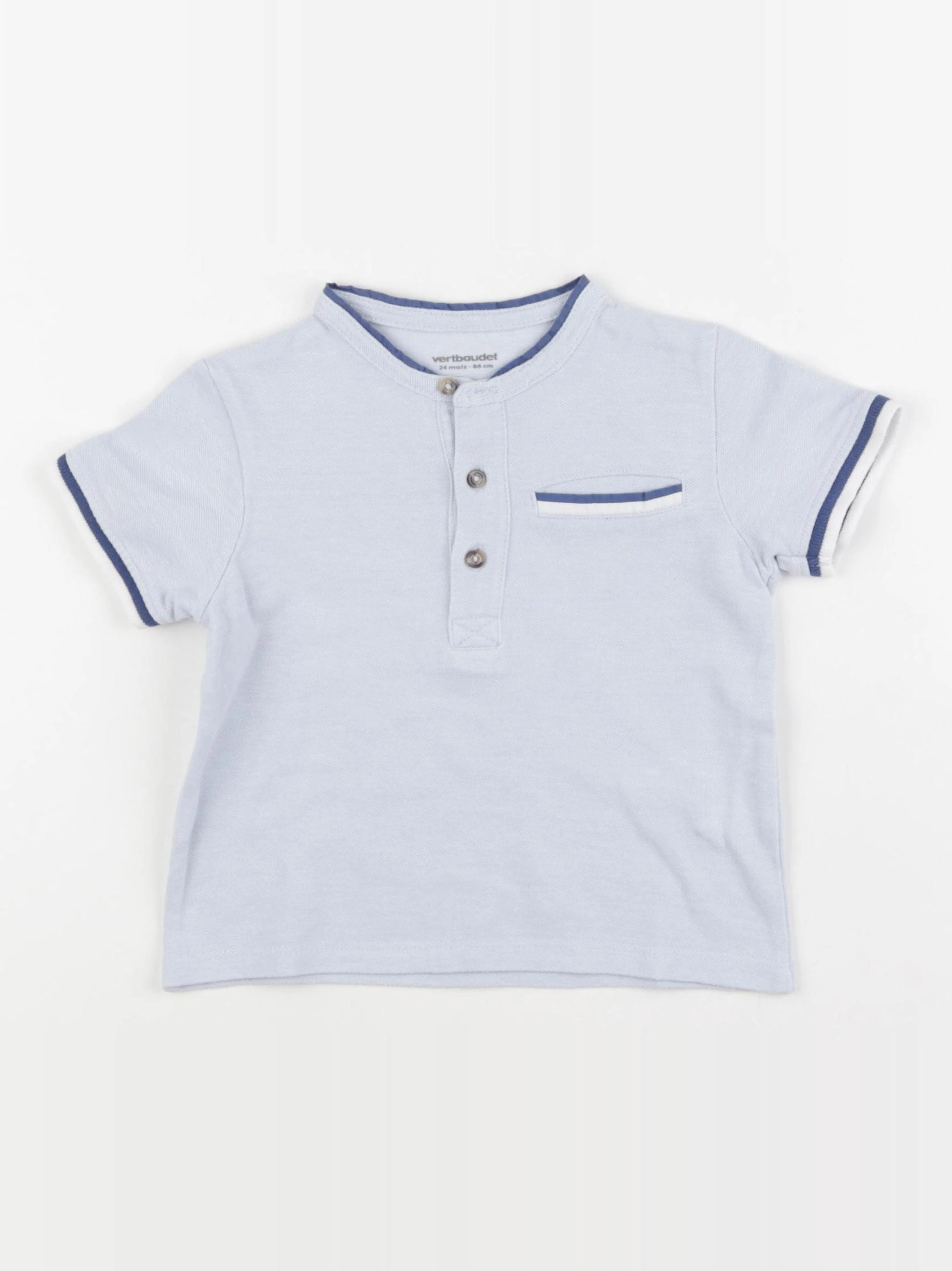 Vertbaudet - polo bleu - 24 mois