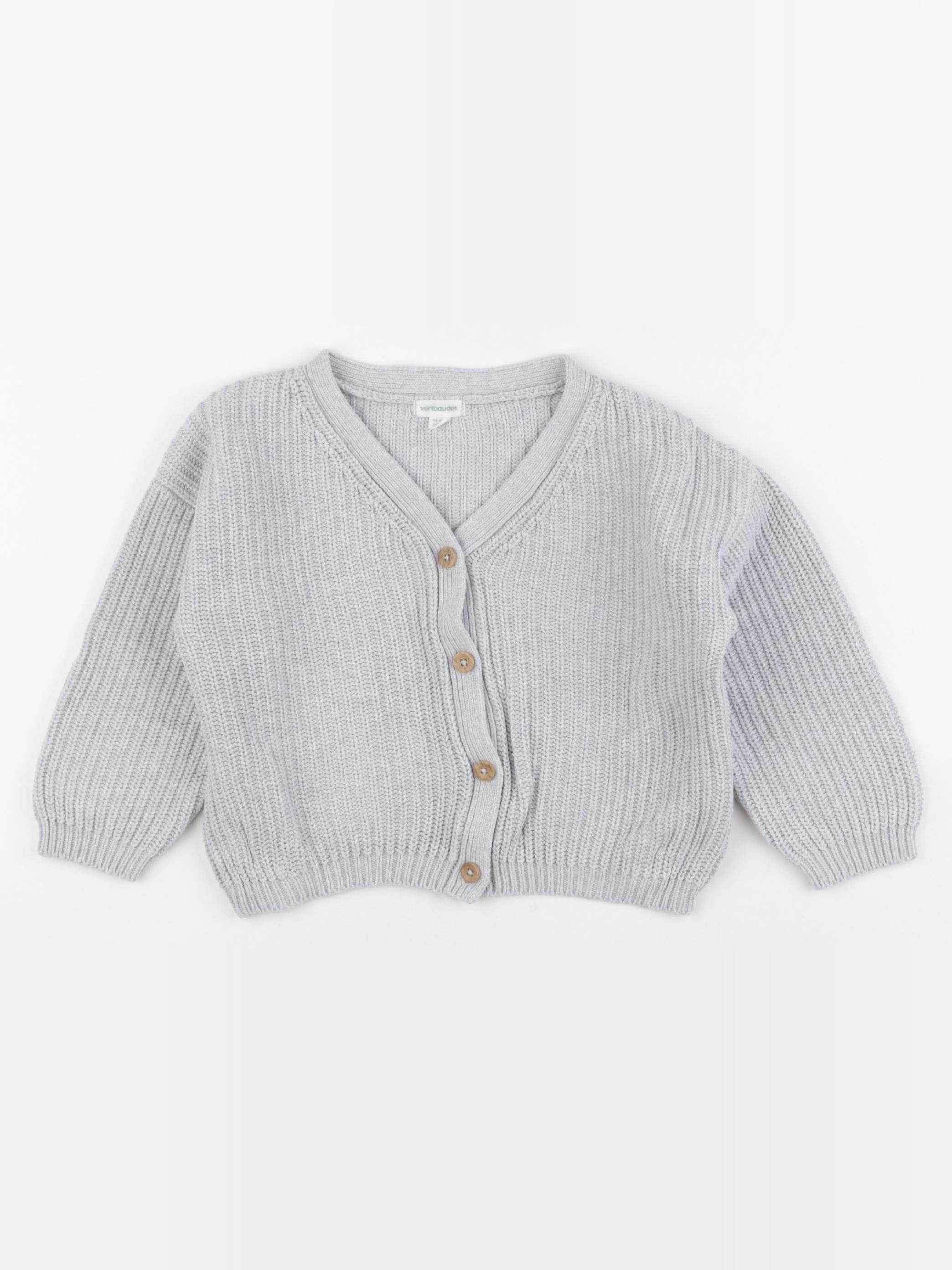 Vertbaudet - gilet gris - 24 mois