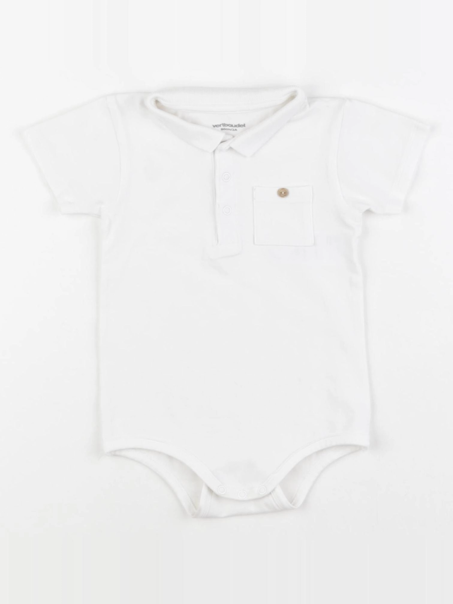 Vertbaudet - body à col blanc - 2 ans
