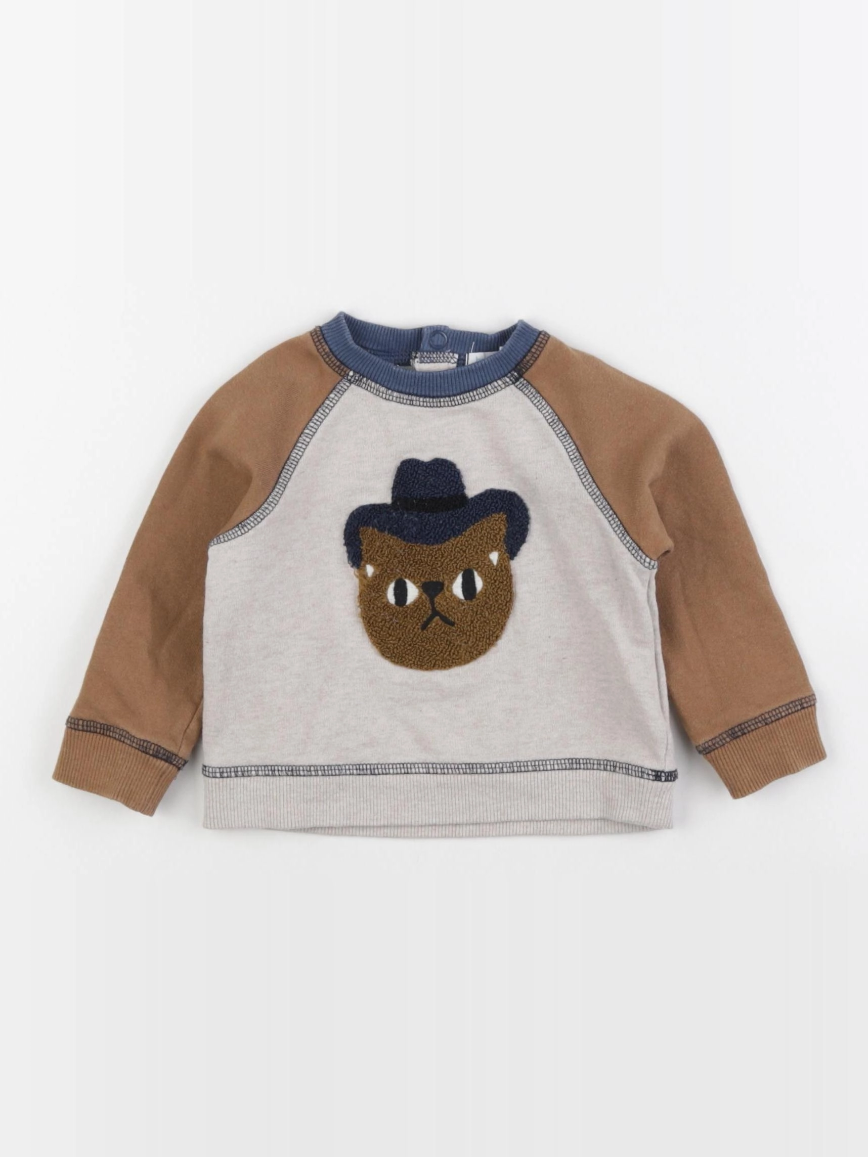 Boutchou - sweat gris, marron - 9 mois