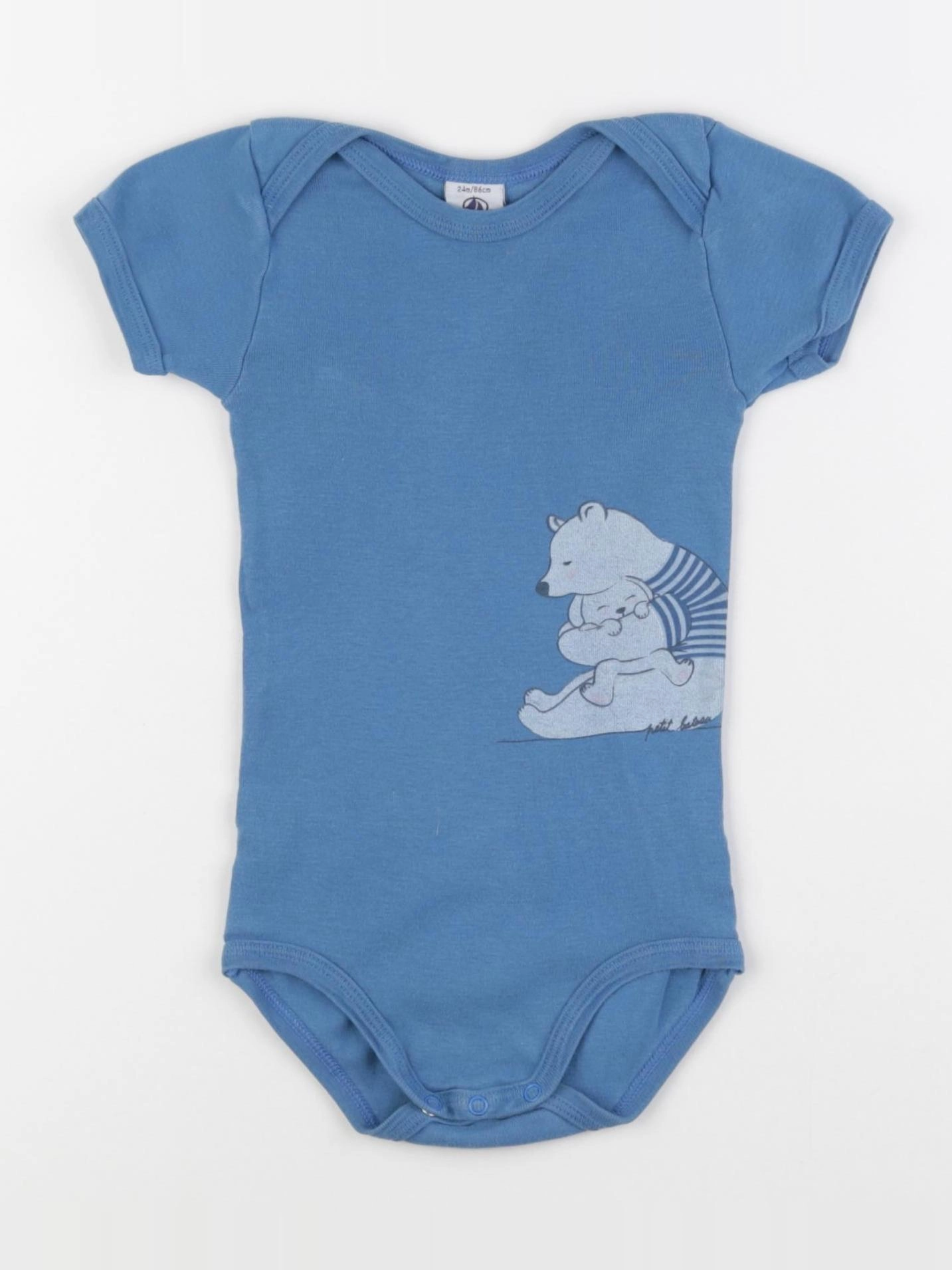 Petit Bateau - body bleu - 24 mois