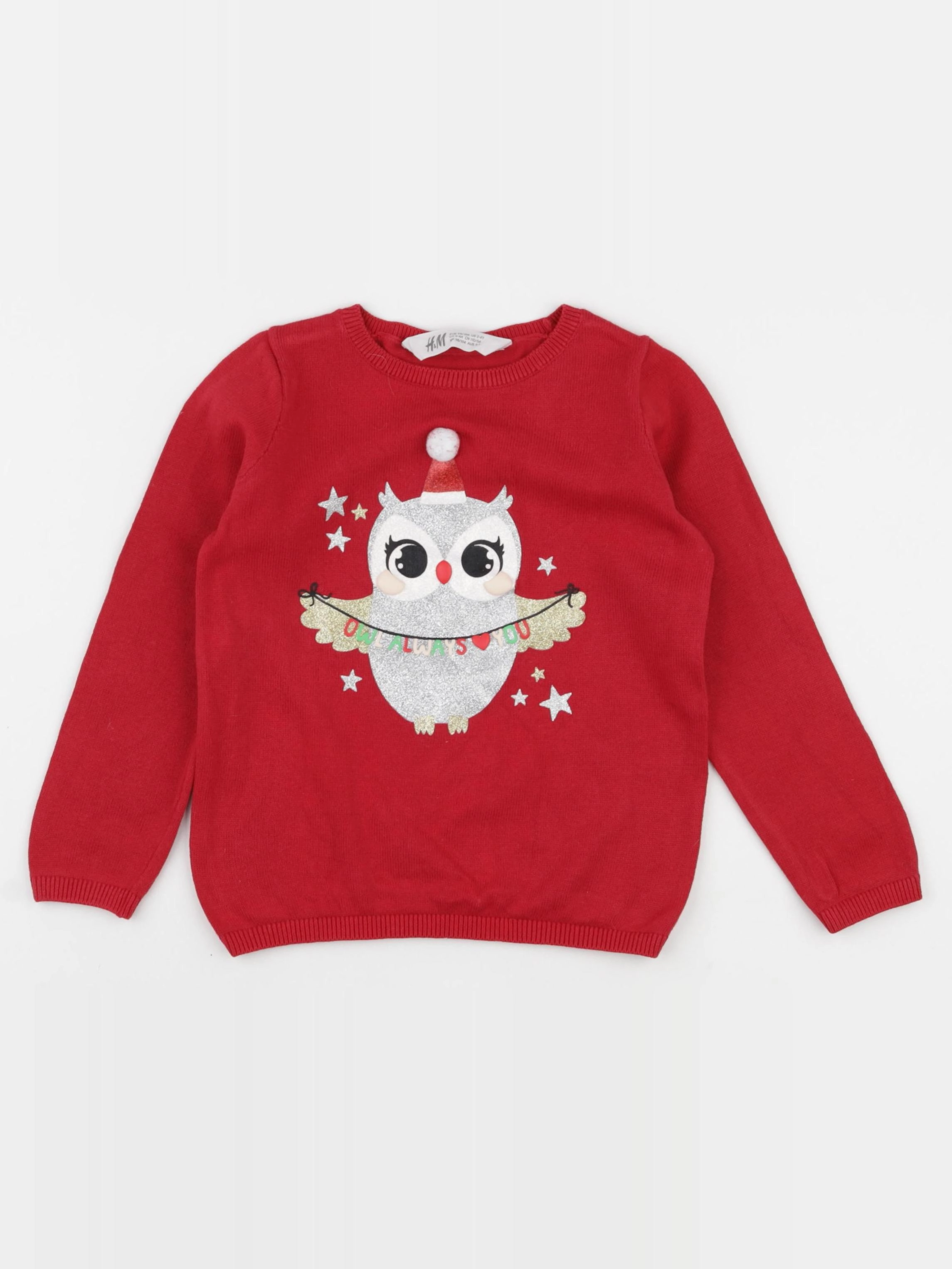 H&M - pull rouge - 2/4 ans