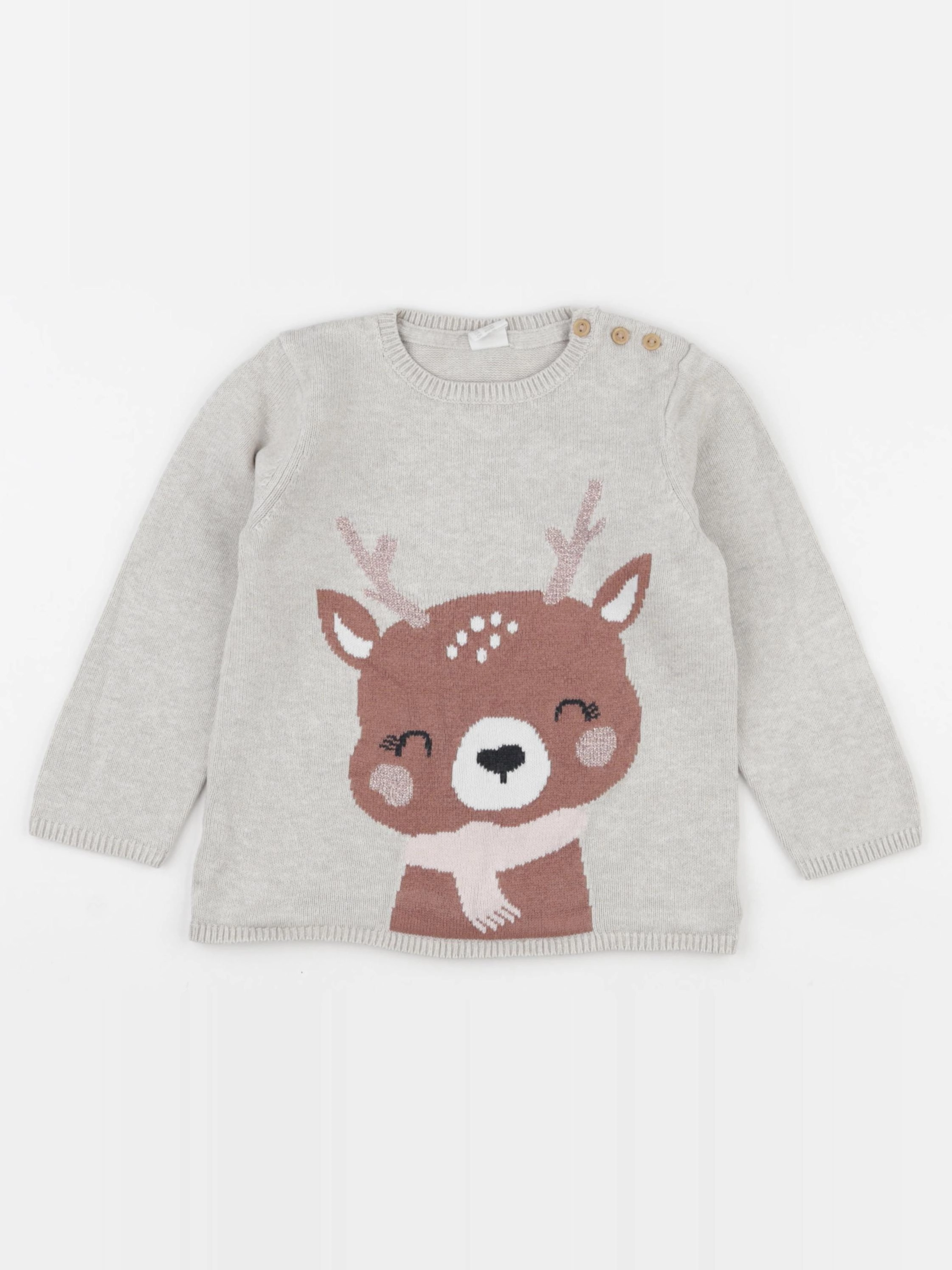 H&M - pull beige - 18/24 mois