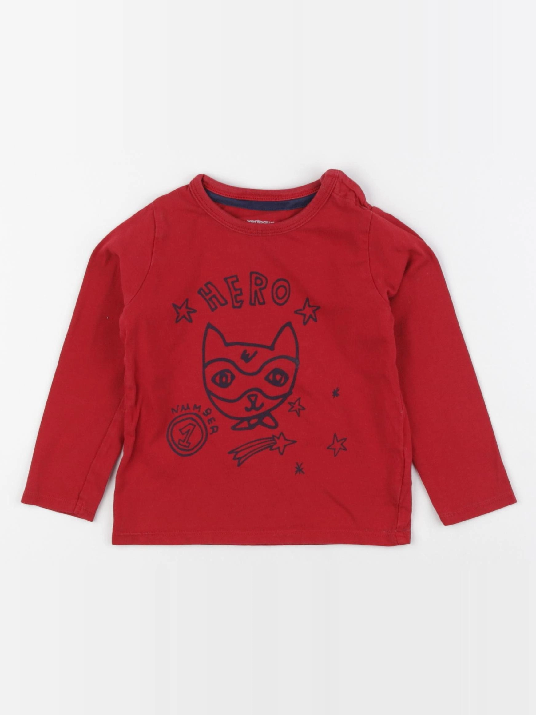 Vertbaudet - tee-shirt rouge - 2 ans