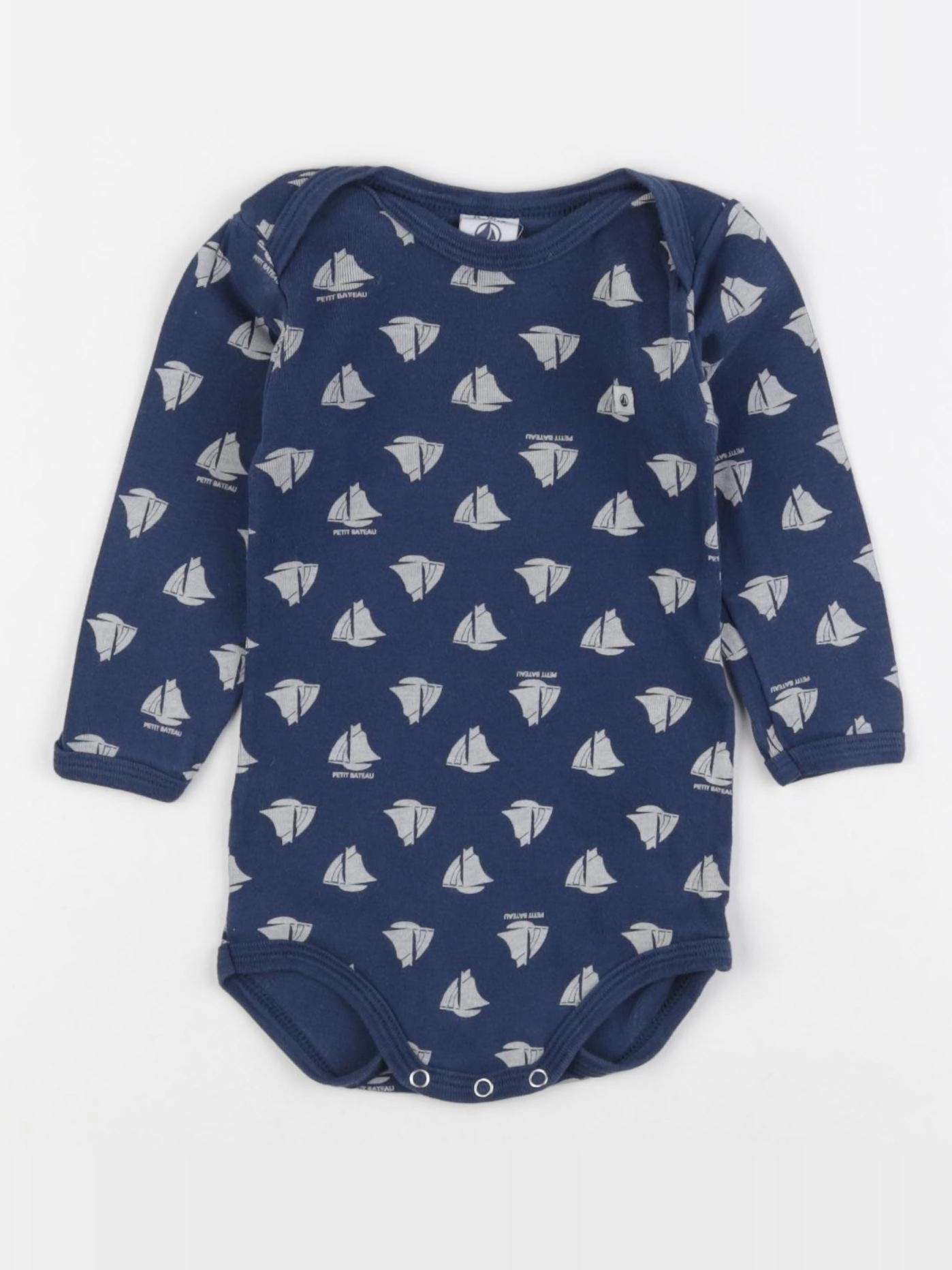 Petit Bateau - body bleu - 12 mois