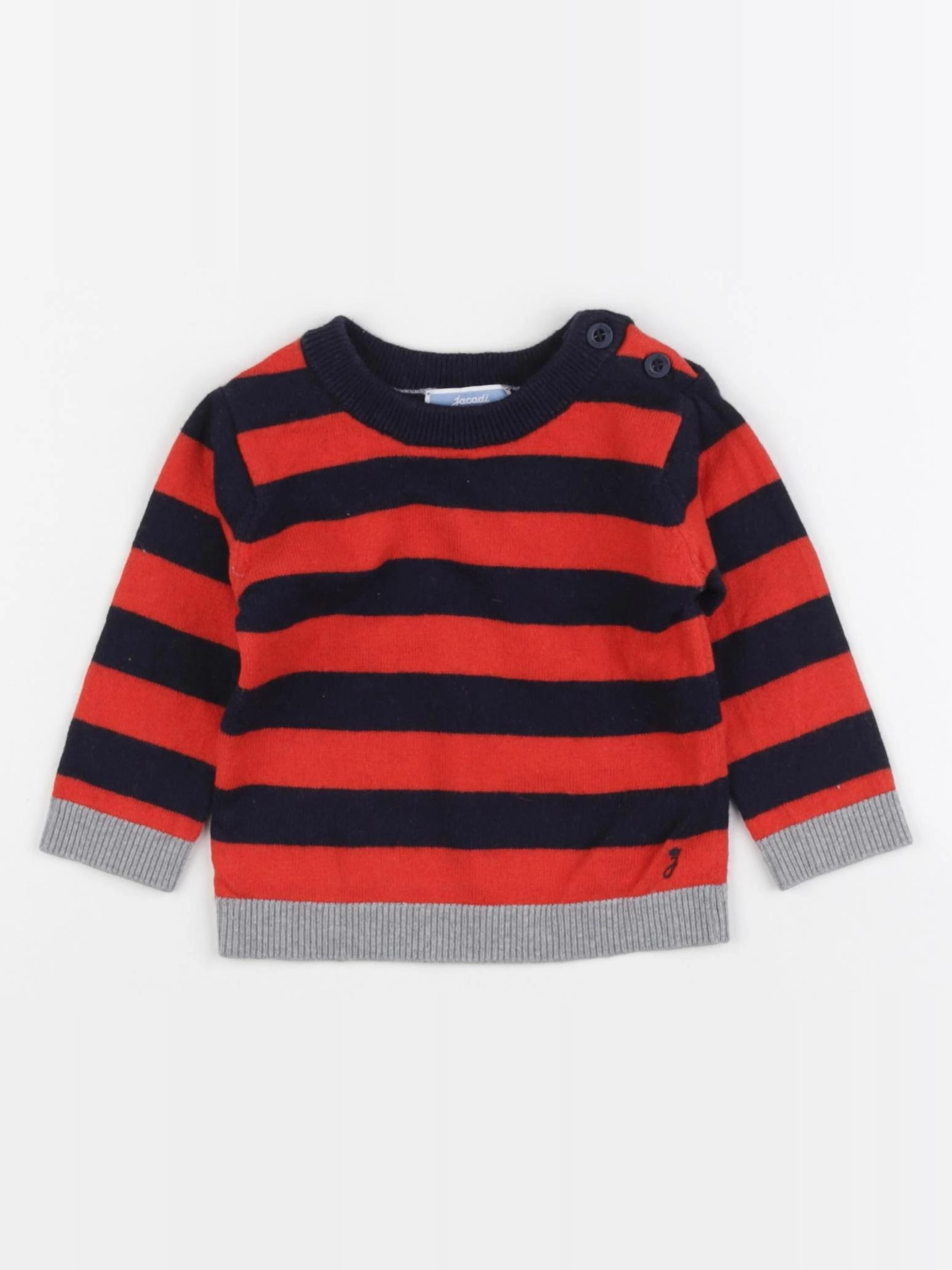 Jacadi - pull bleu, orange - 6 mois