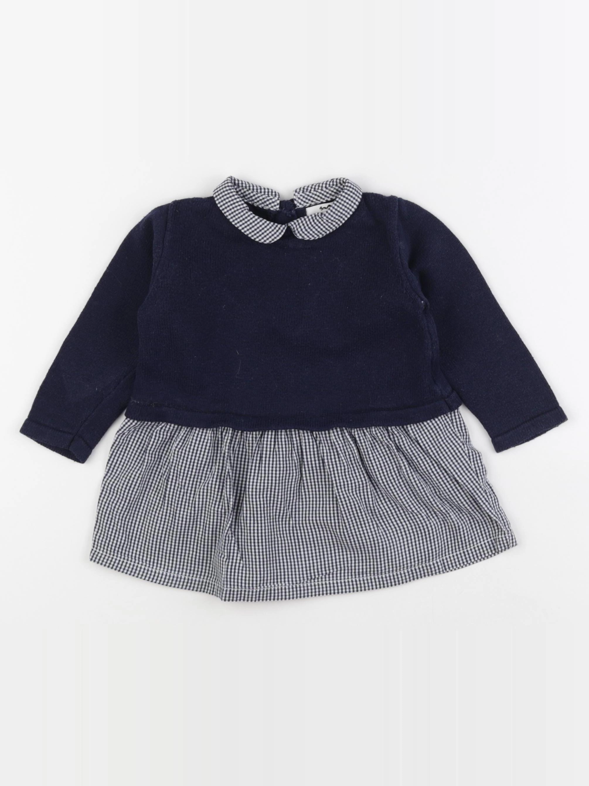Cyrillus - robe blanc, bleu - 18 mois