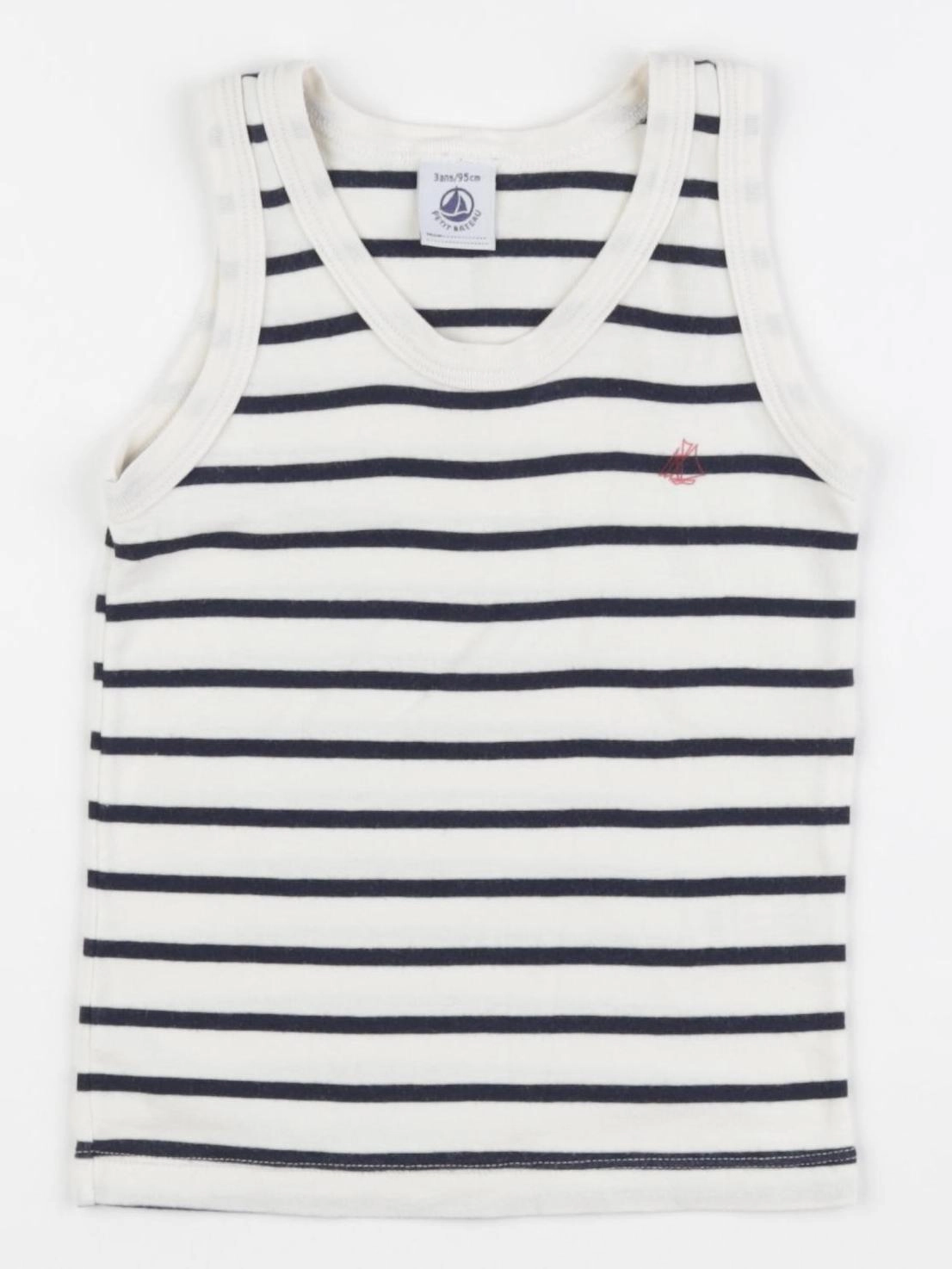 Petit Bateau - maillot de corps beige, bleu - 3 ans