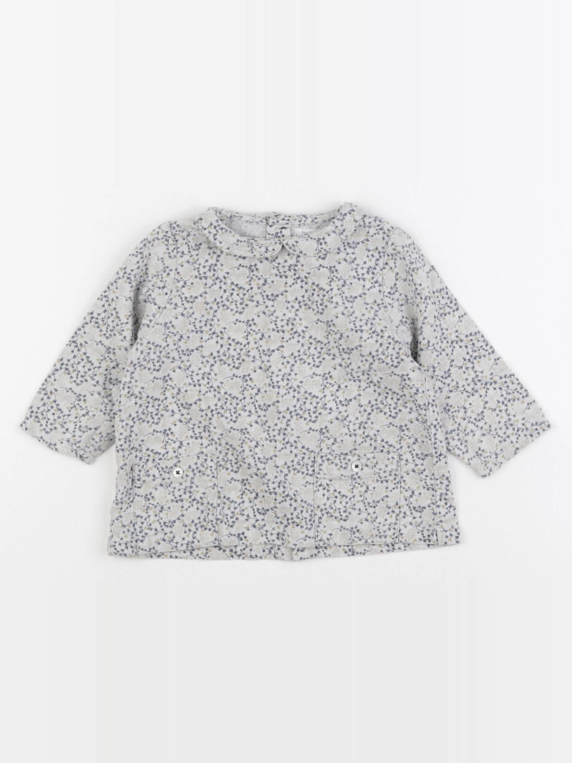 Boutchou - blouse gris - 12 mois
