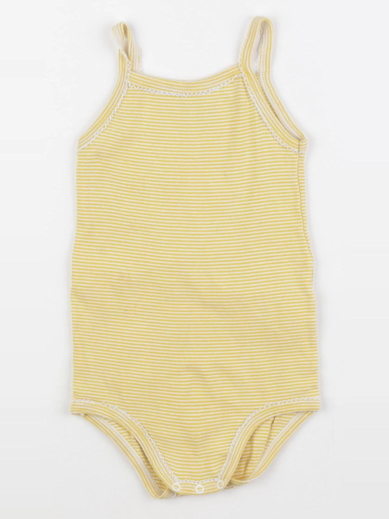 Petit Bateau - body blanc, jaune - 24 mois