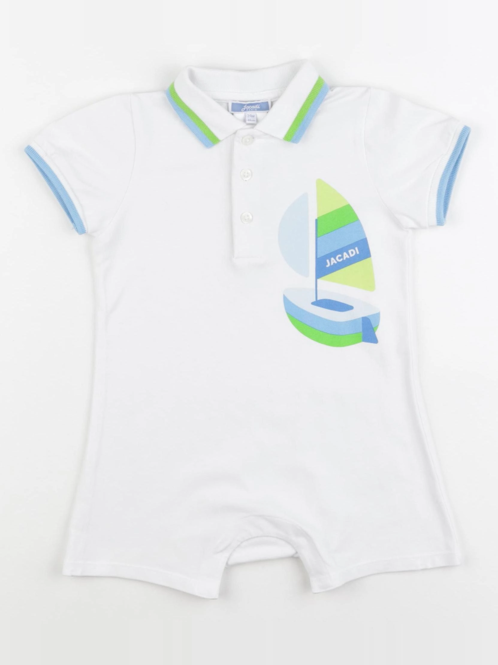 Jacadi - combinaison blanc, bleu - 24 mois