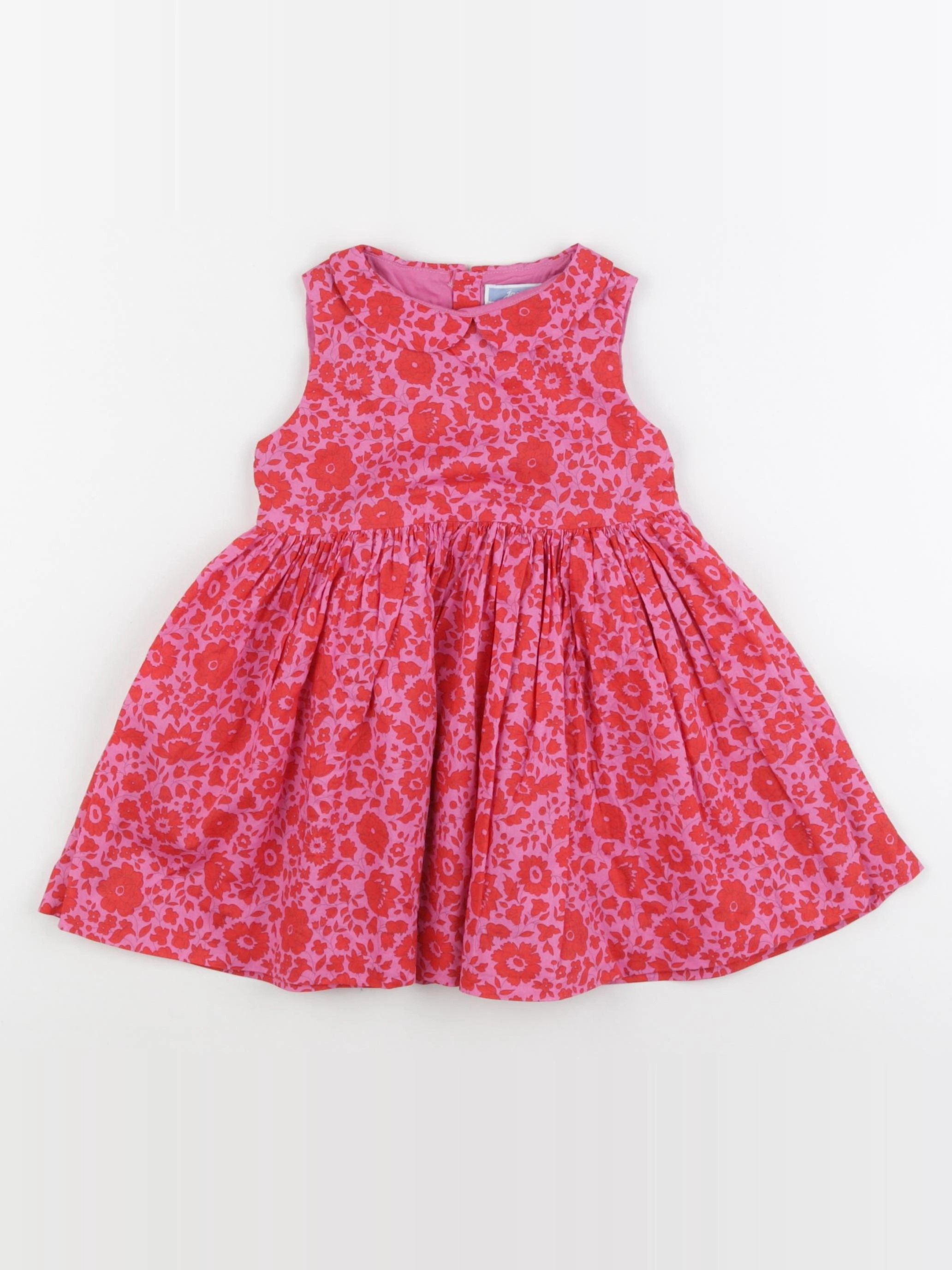 Jacadi - robe liberty rose, rouge - 24 mois