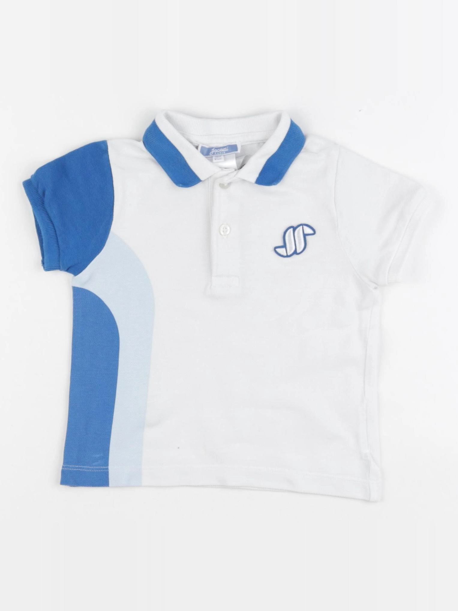 Jacadi - polo blanc, bleu - 18 mois