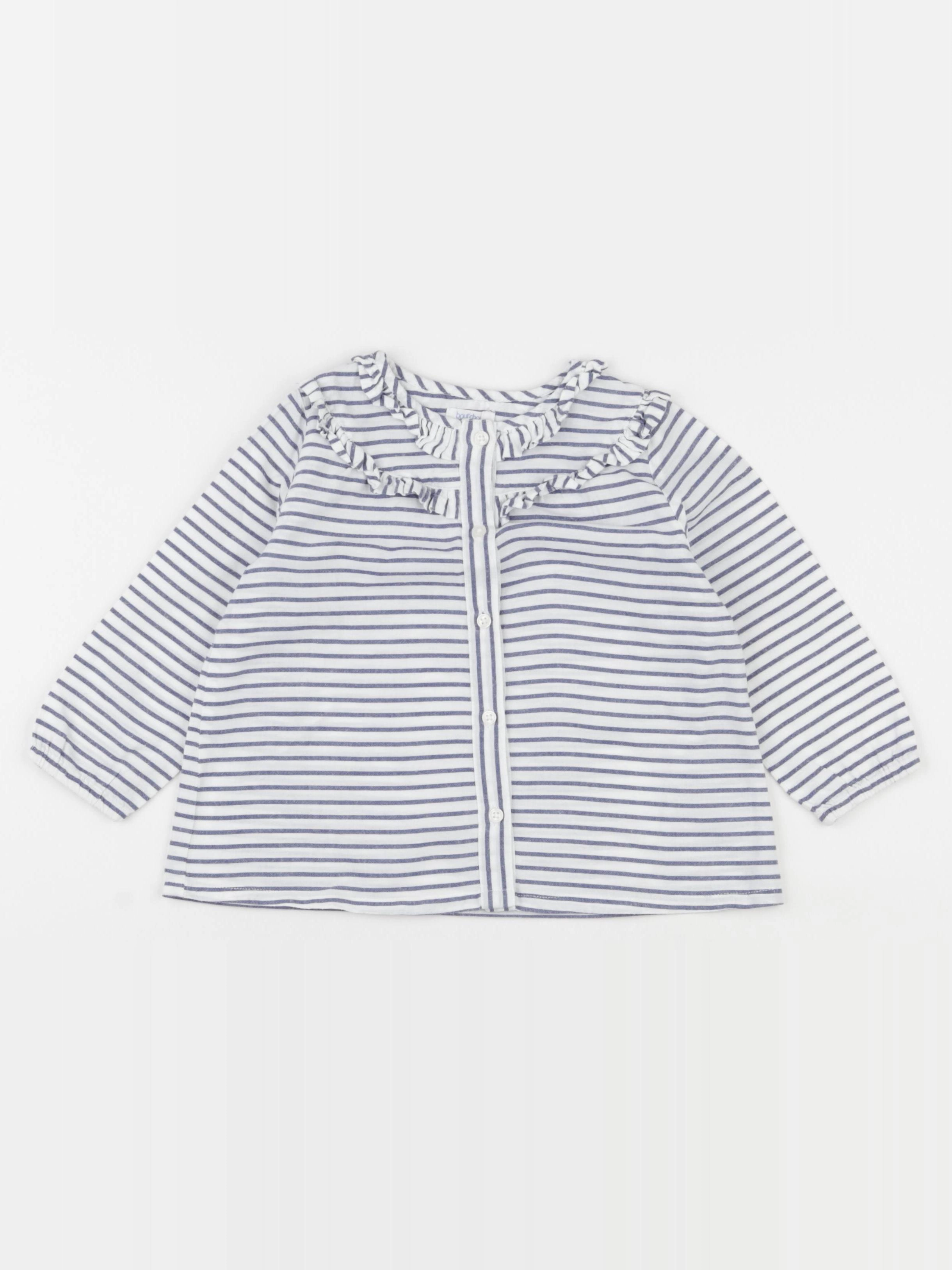 Boutchou - blouse blanc, bleu - 24 mois