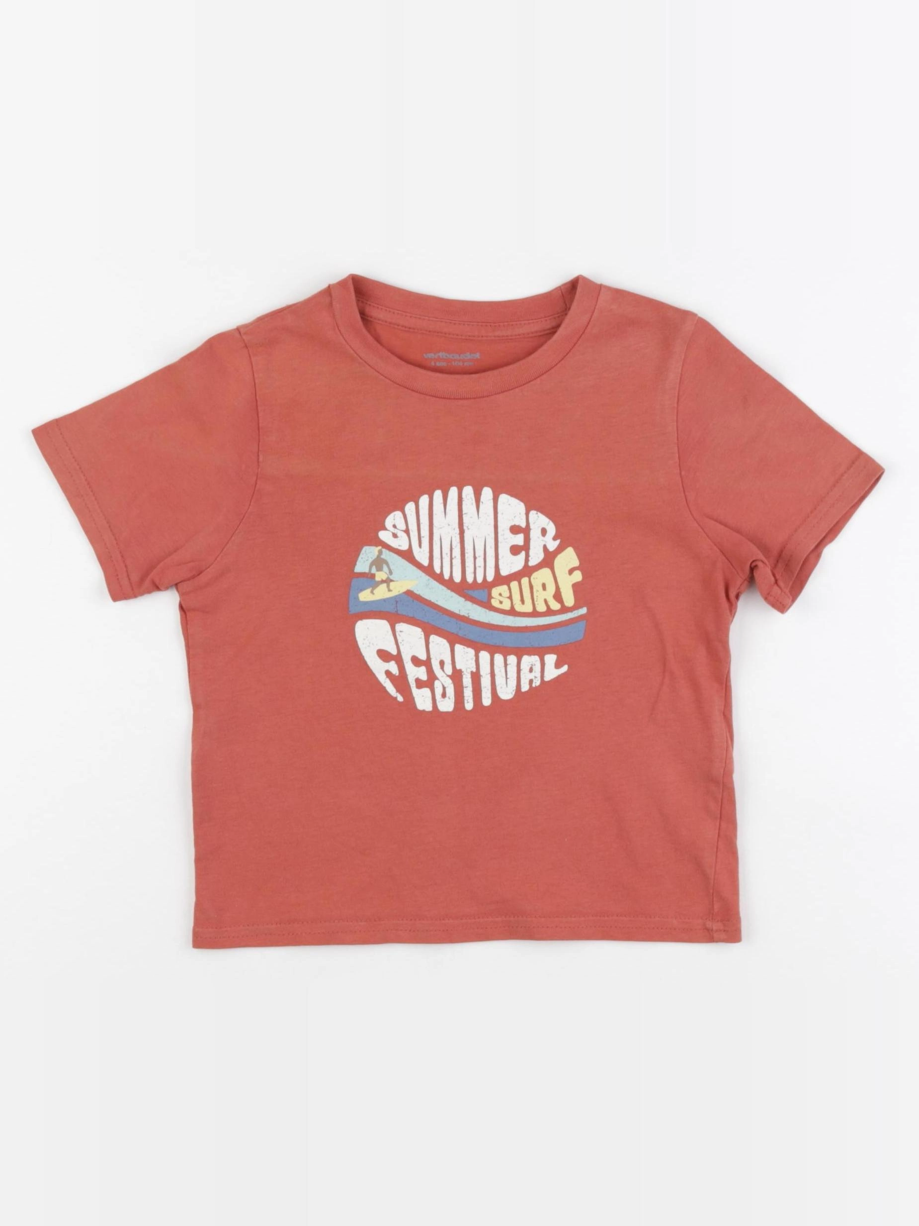 Vertbaudet - tee-shirt rouge - 4 ans
