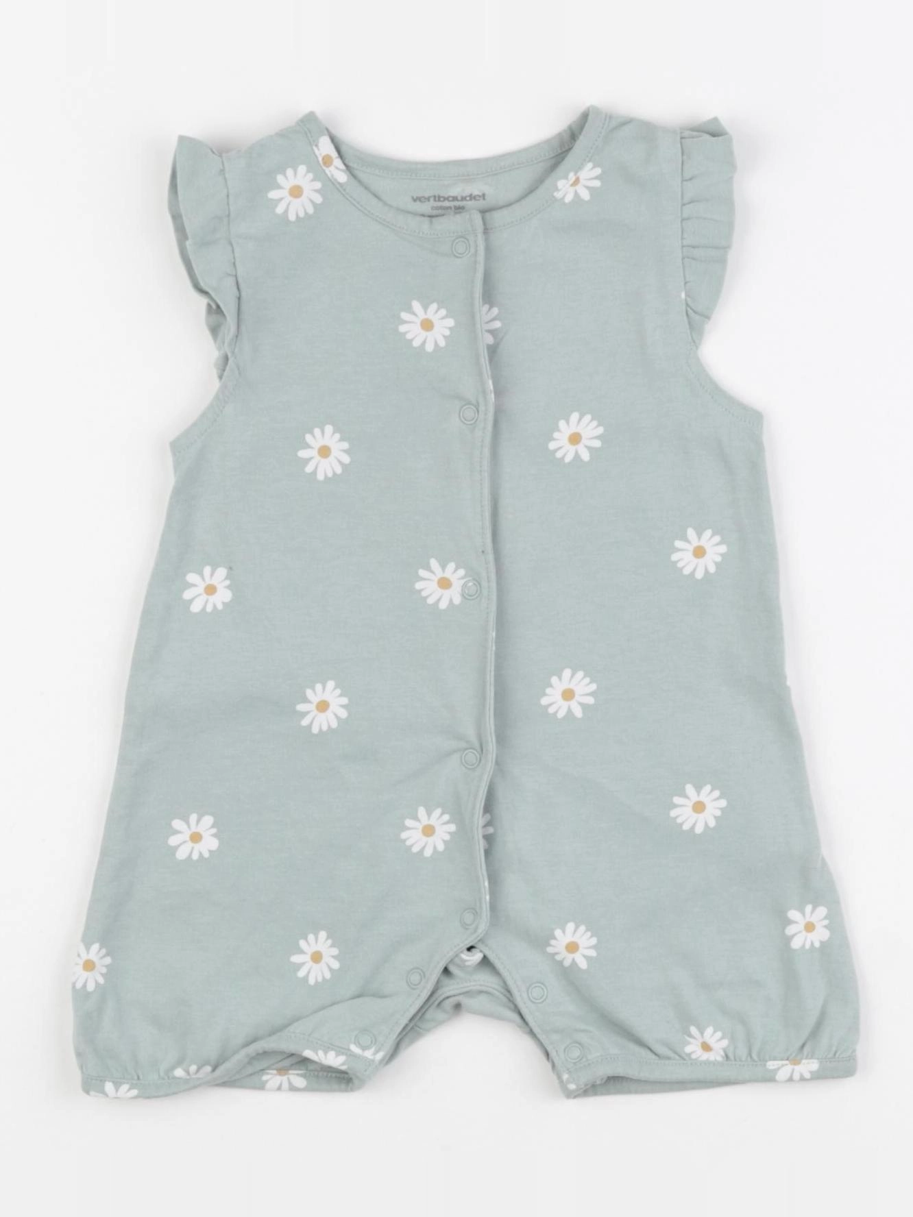 Vertbaudet - pyjama coton vert - 9 mois
