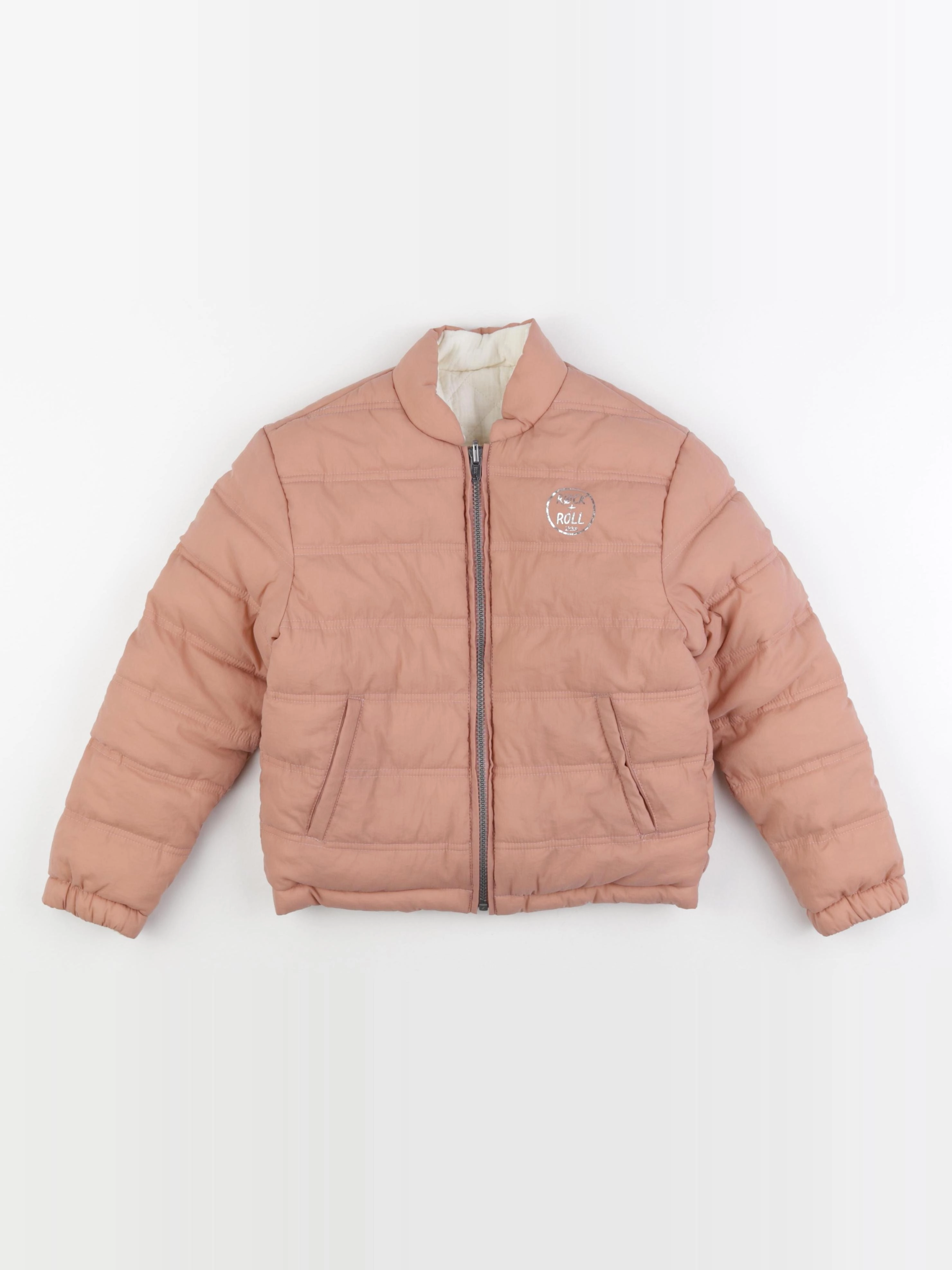 IKKS - doudoune réversible blanc, rose - 8 ans
