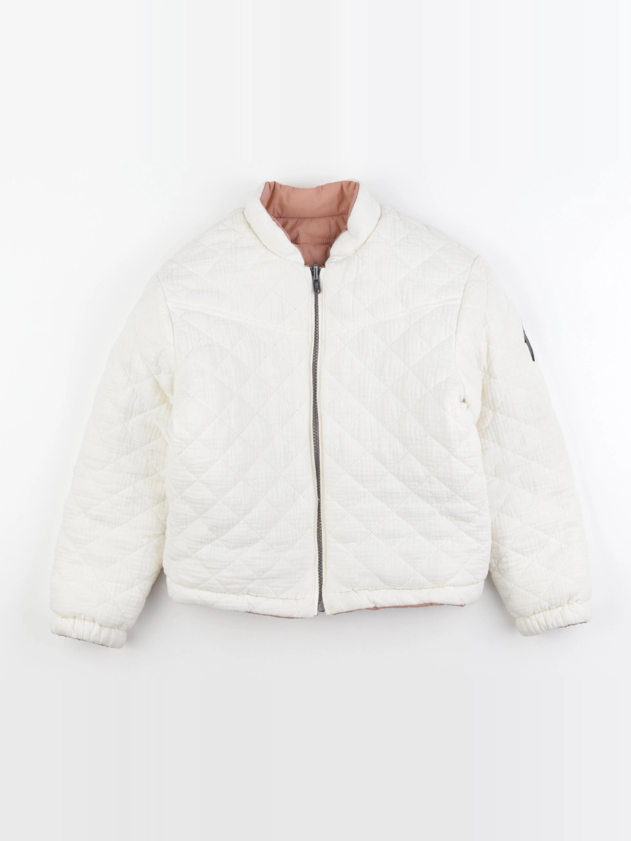 IKKS - doudoune réversible blanc, rose - 8 ans