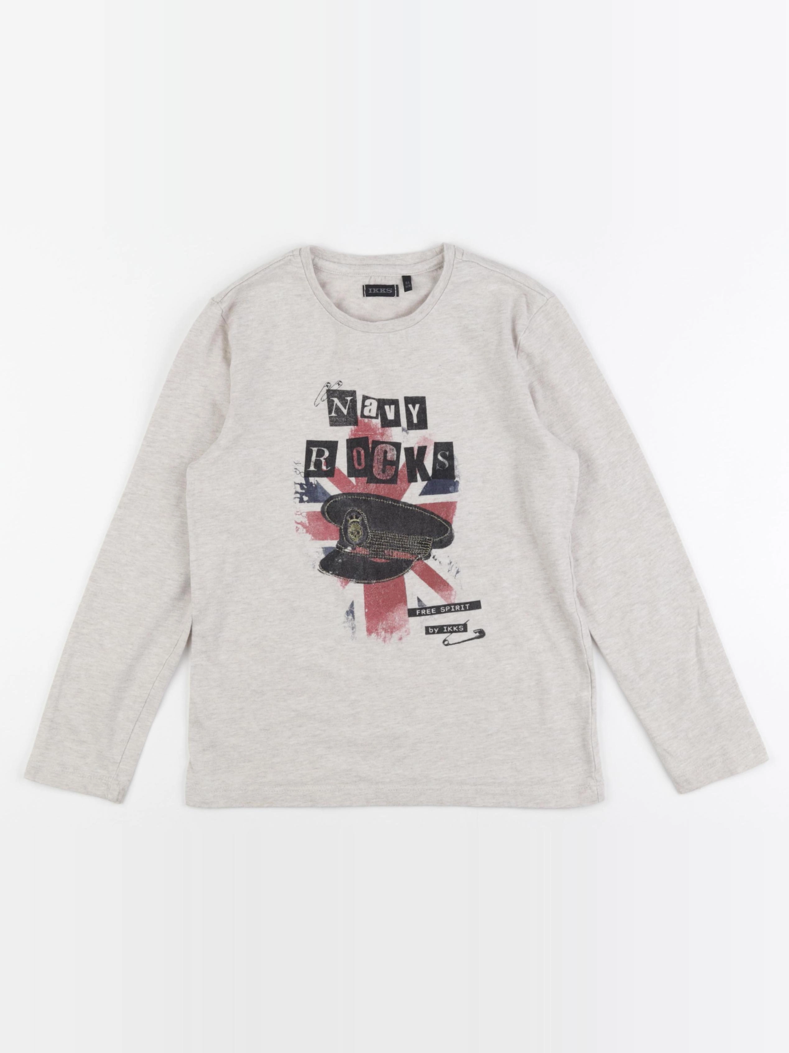 IKKS - tee-shirt gris - 8 ans