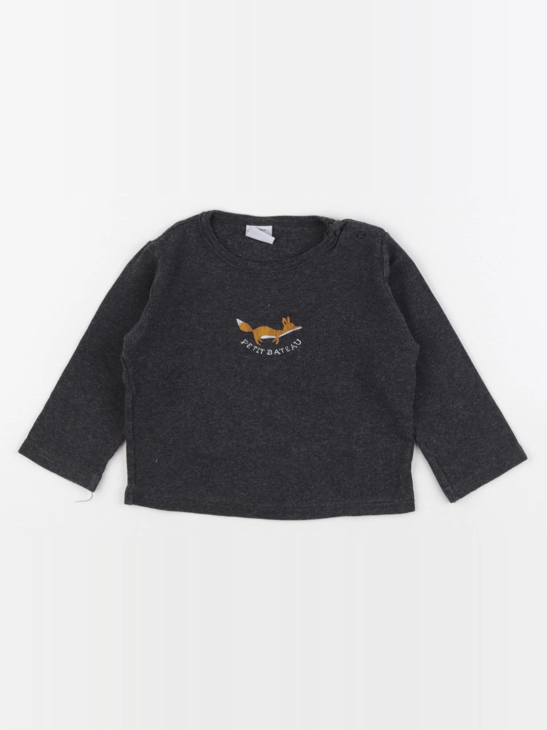 Petit Bateau - tee-shirt gris - 12 mois