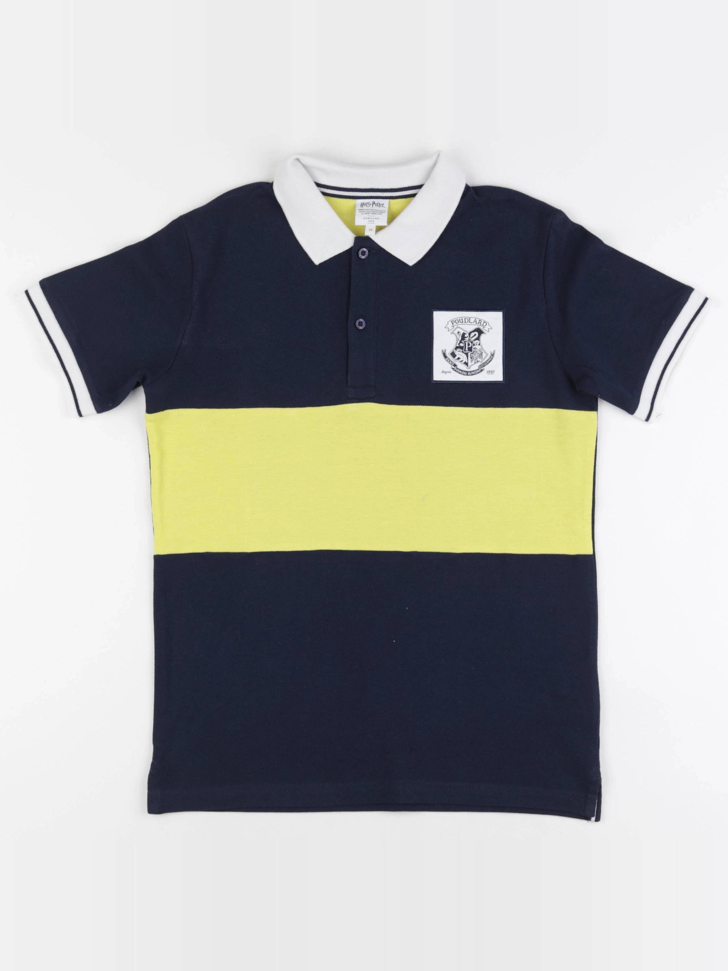 Cyrillus - polo bleu, jaune - 12 ans