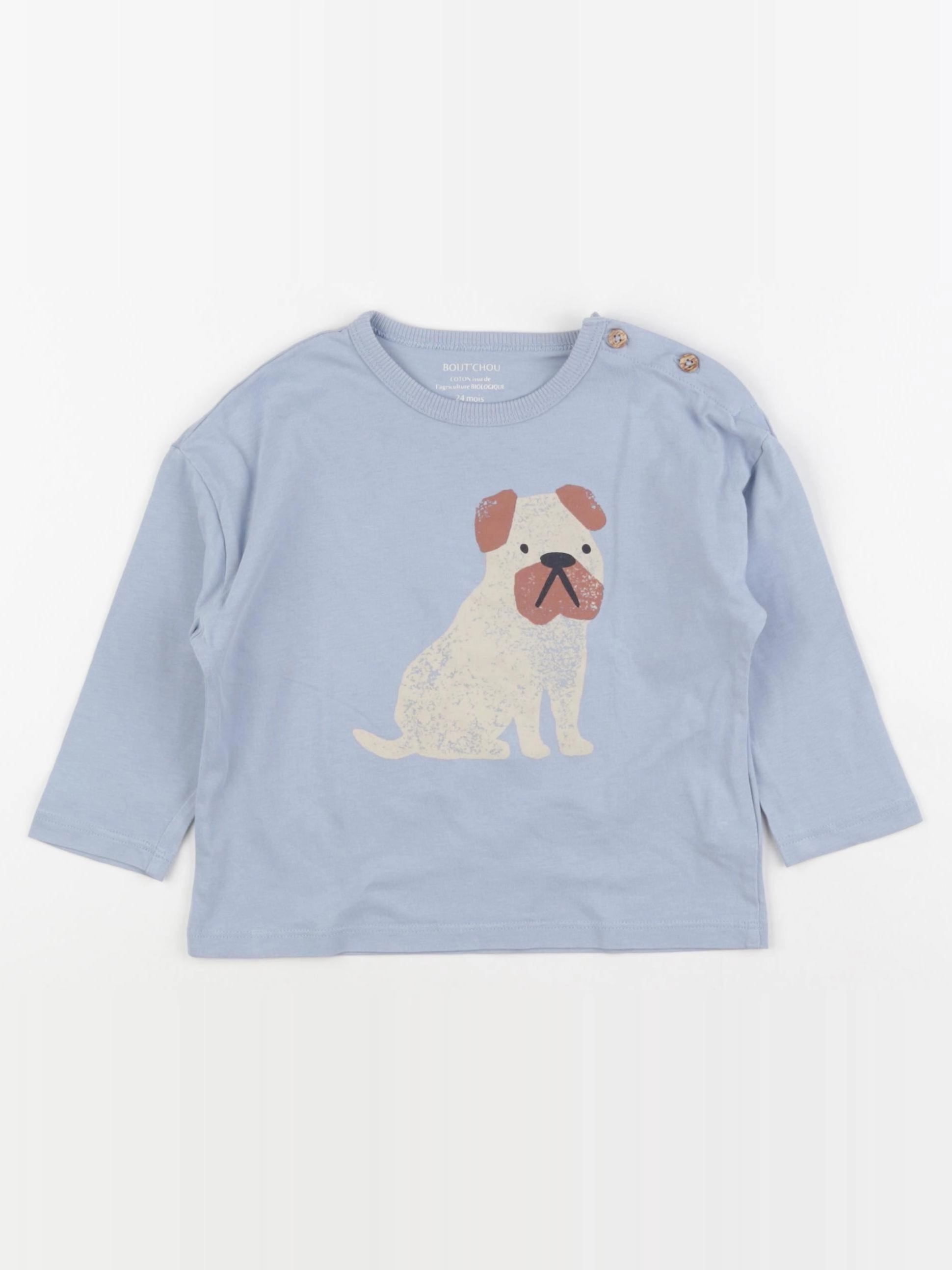 Boutchou - tee-shirt bleu - 24 mois